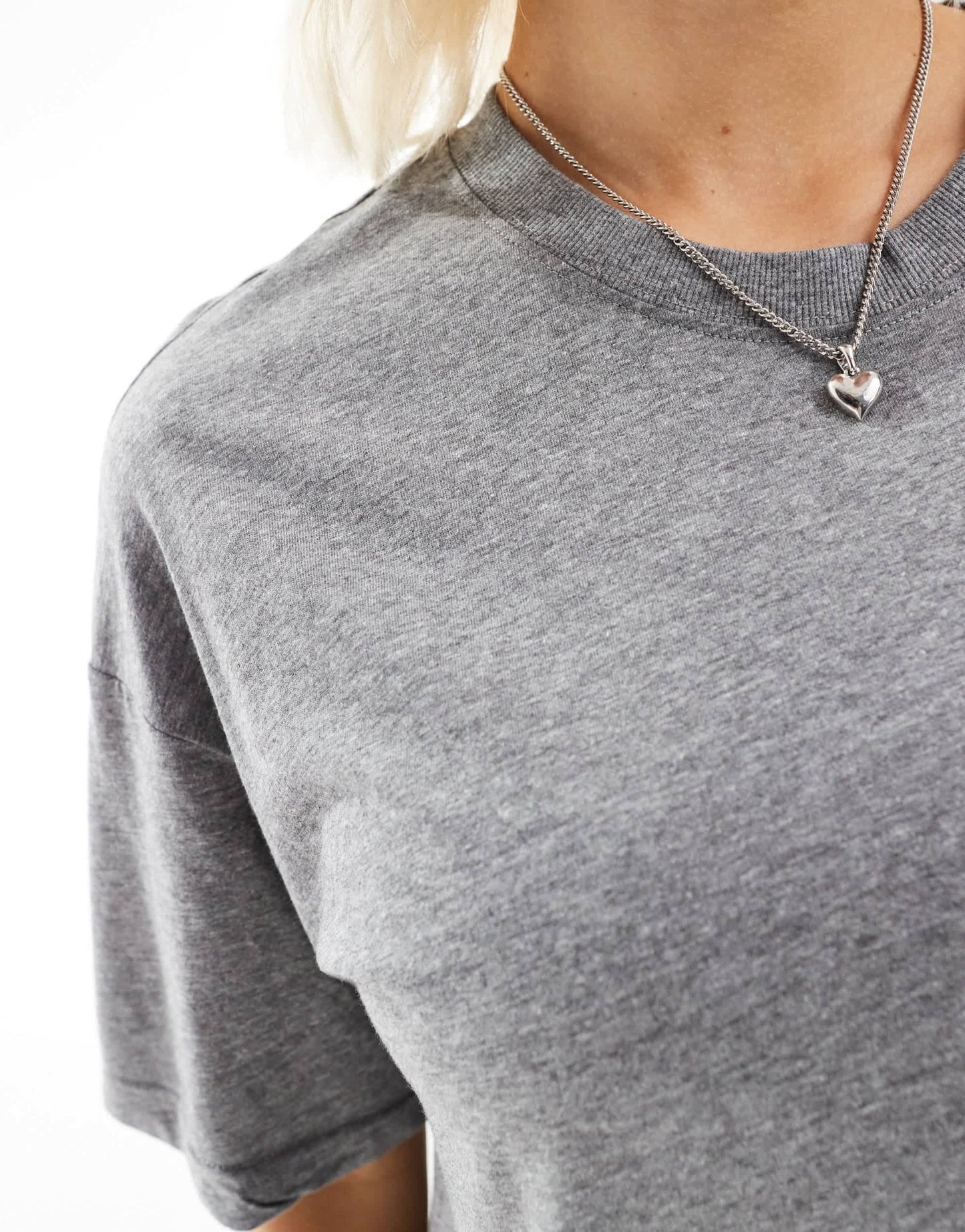 Monki maxi t-shirt dress with side split in grey marl - ASOS Sample Sale