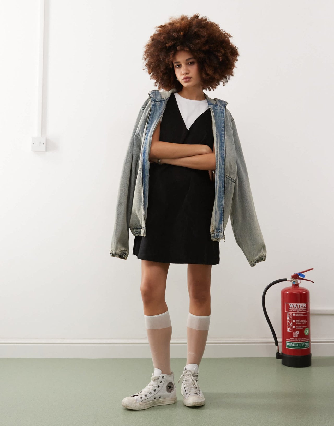 Monki mini cord pinafore dress in black - ASOS Sample Sale
