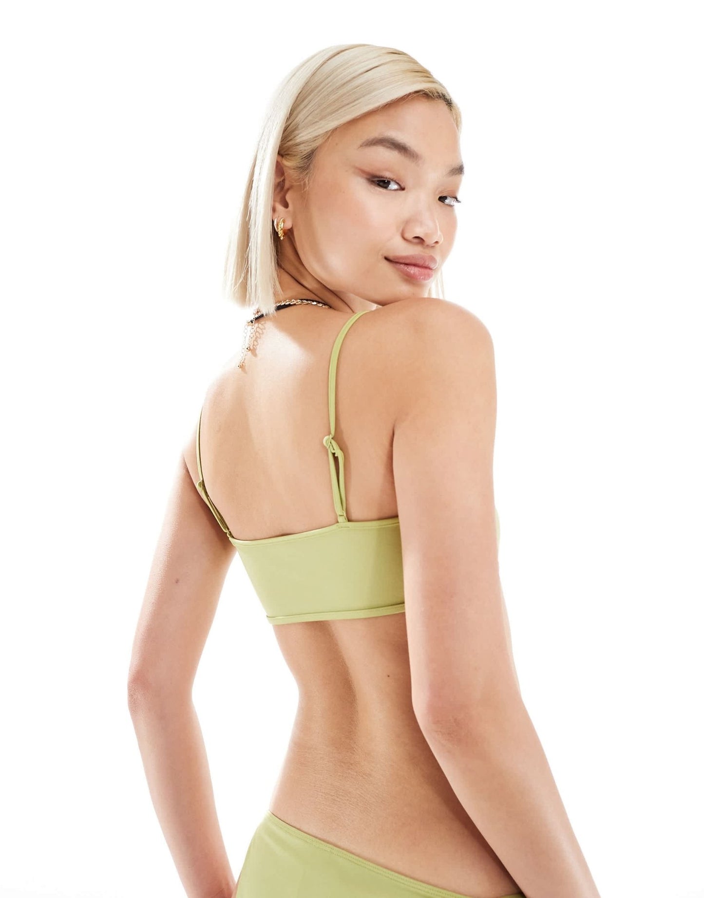 Monki mix and match underwire bikini top in light khaki green - ASOS Sample Sale
