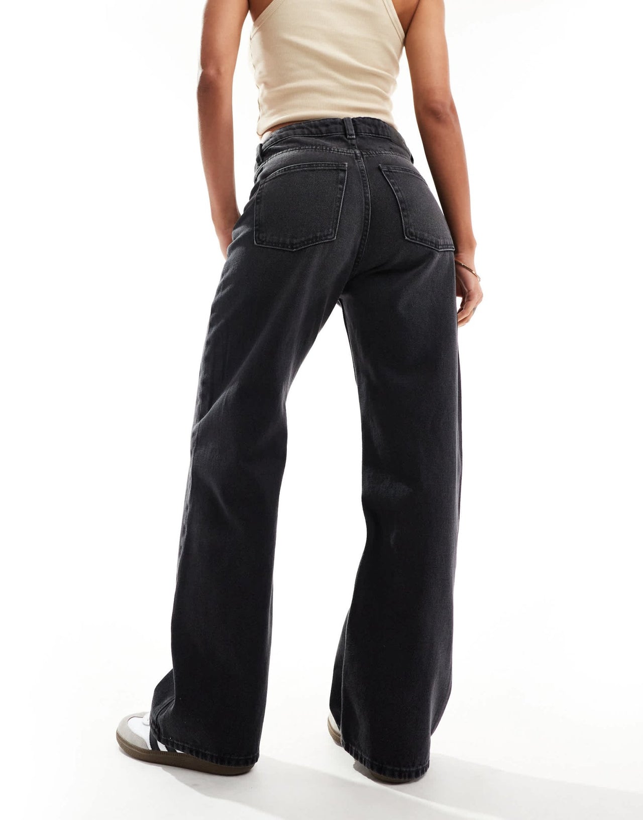 Monki Naoki low rise loose fit baggy jeans in black - ASOS Sample Sale