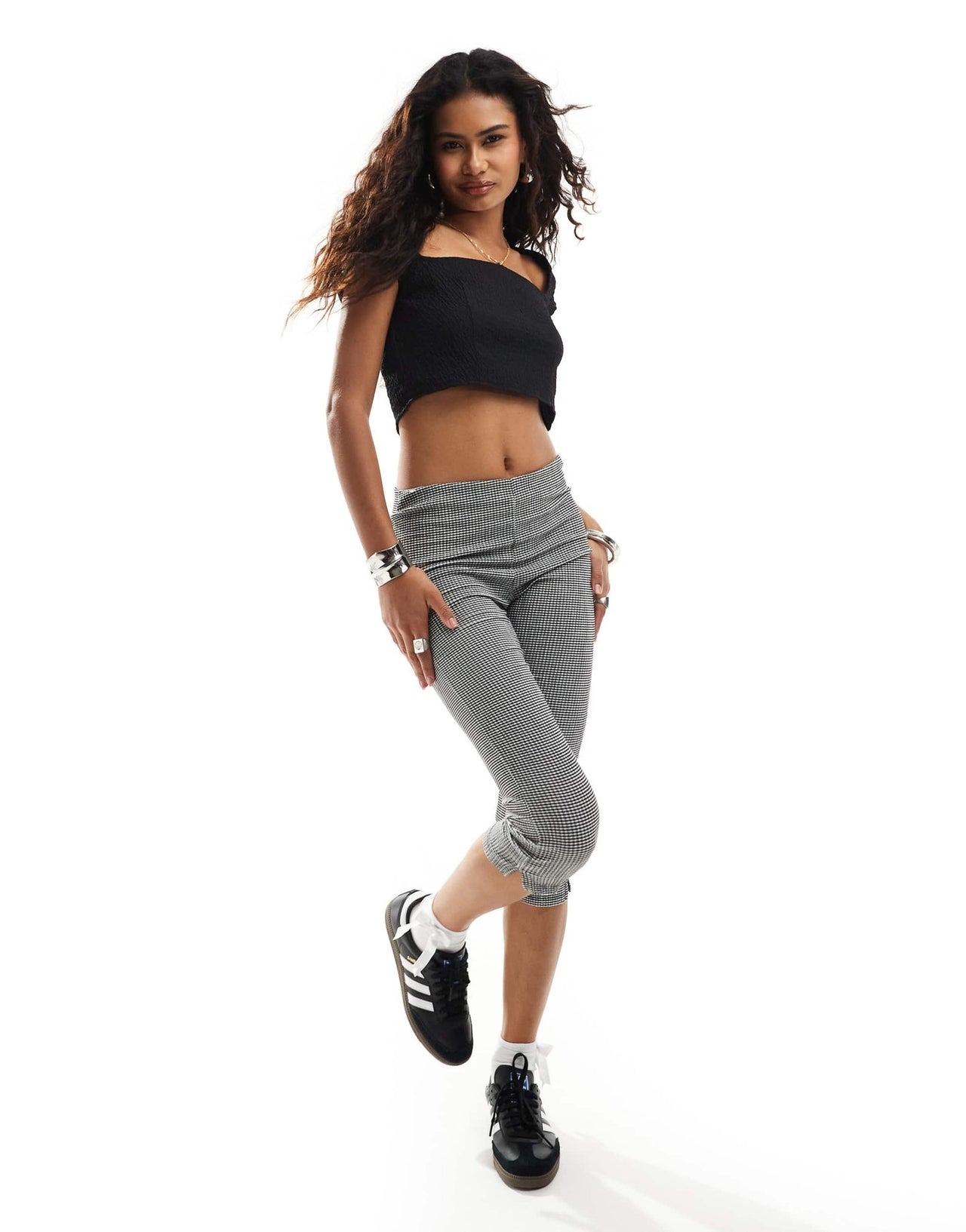 Monki short sleeve square neck with open back top in black - ASOS Sample Sale