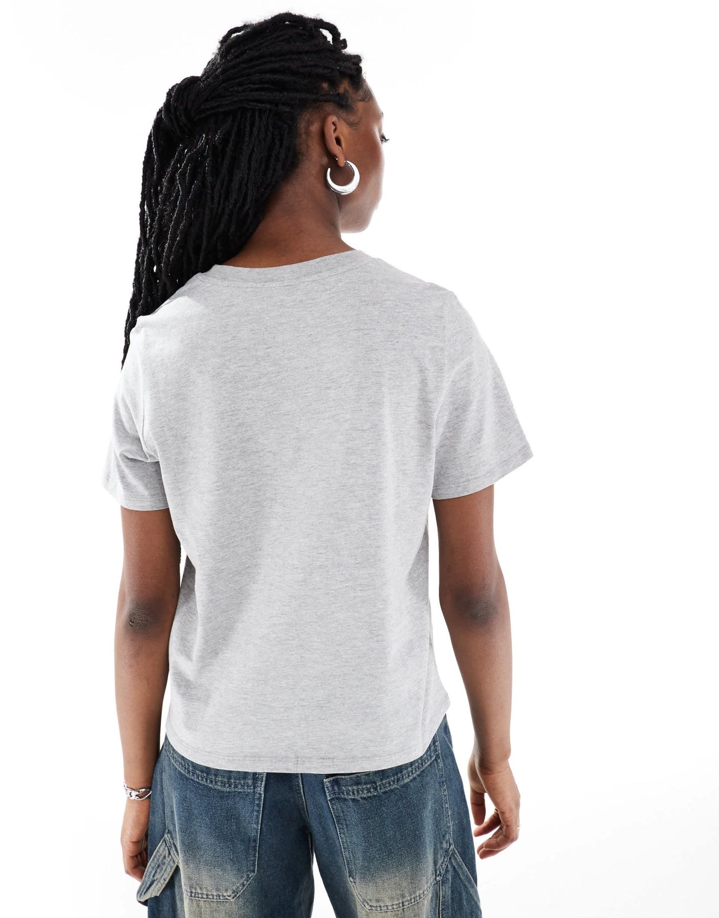 Monki short sleeve t-shirt in grey melange - ASOS Sample Sale