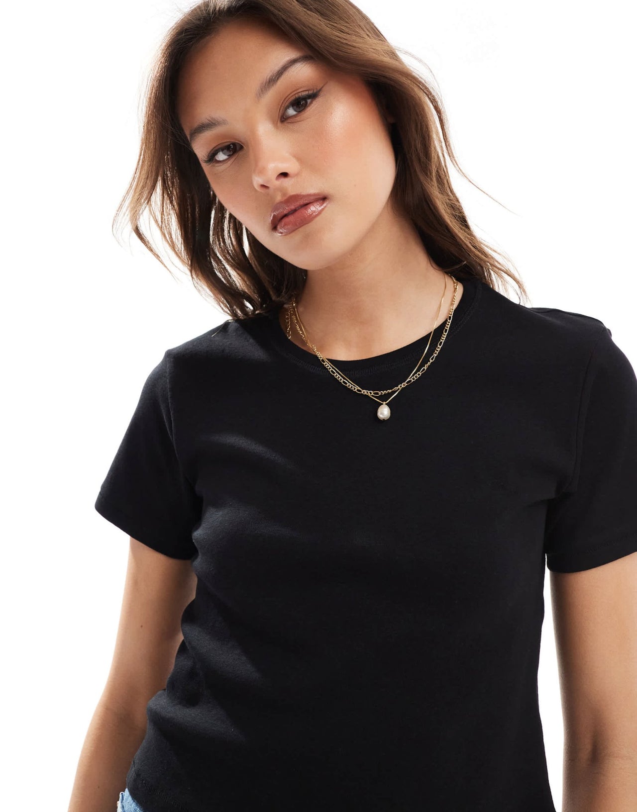 Monki shrunken tee in black - ASOS Sample Sale