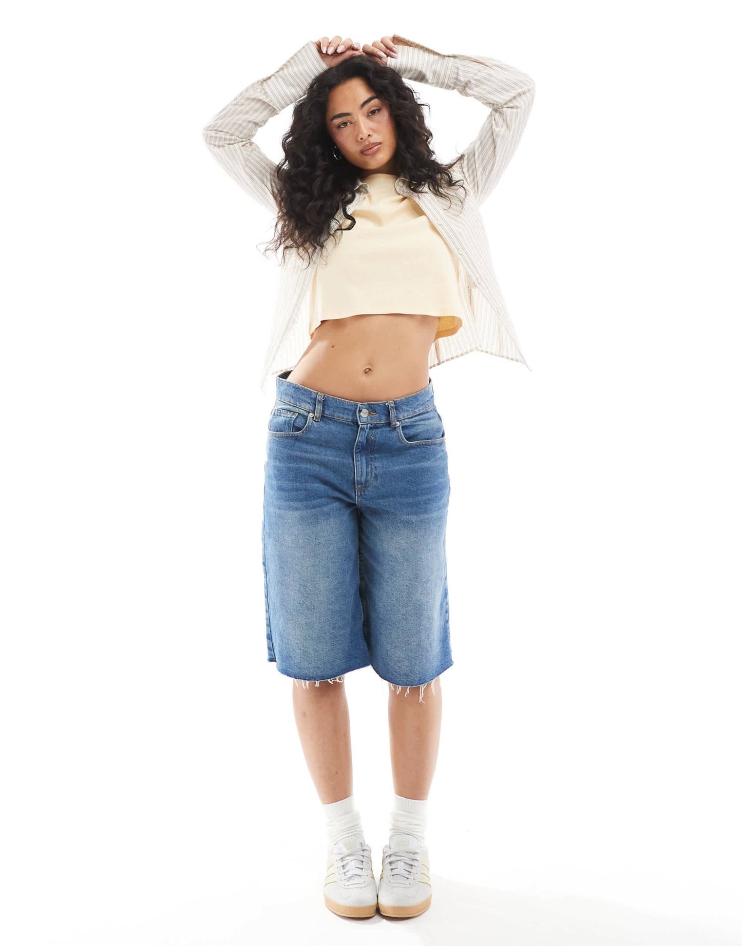 Monki shrunken tee in butter yellow - ASOS Sample Sale