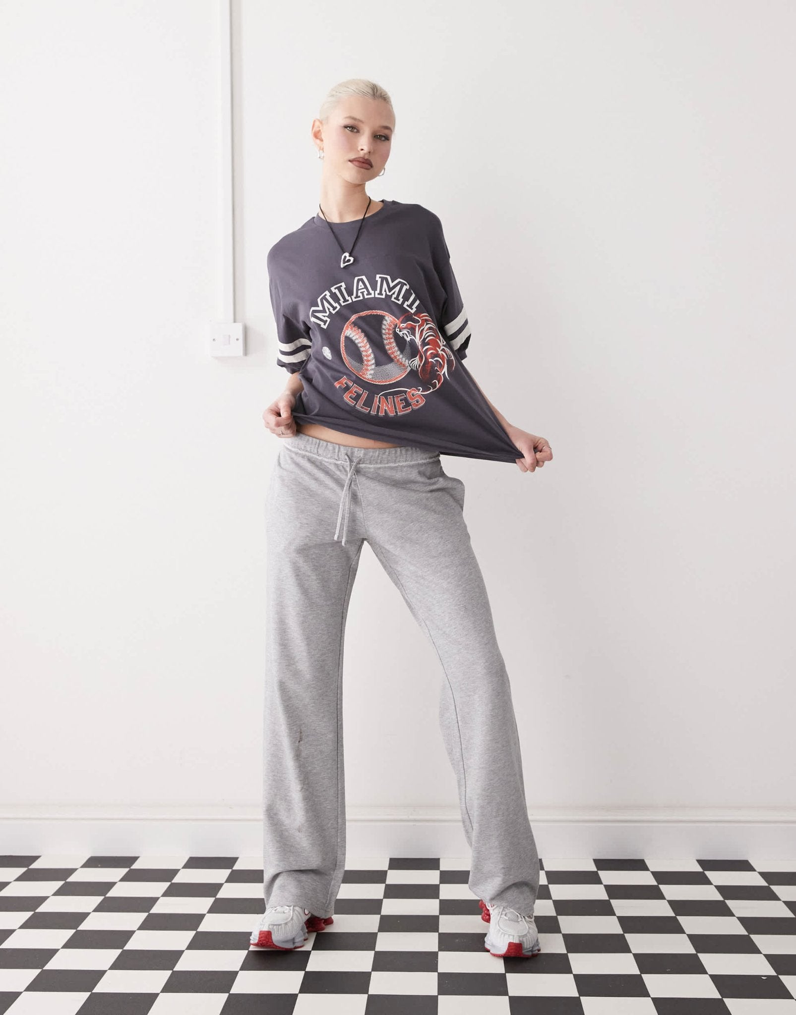 Monki straight leg terry joggers in grey - ASOS Sample Sale