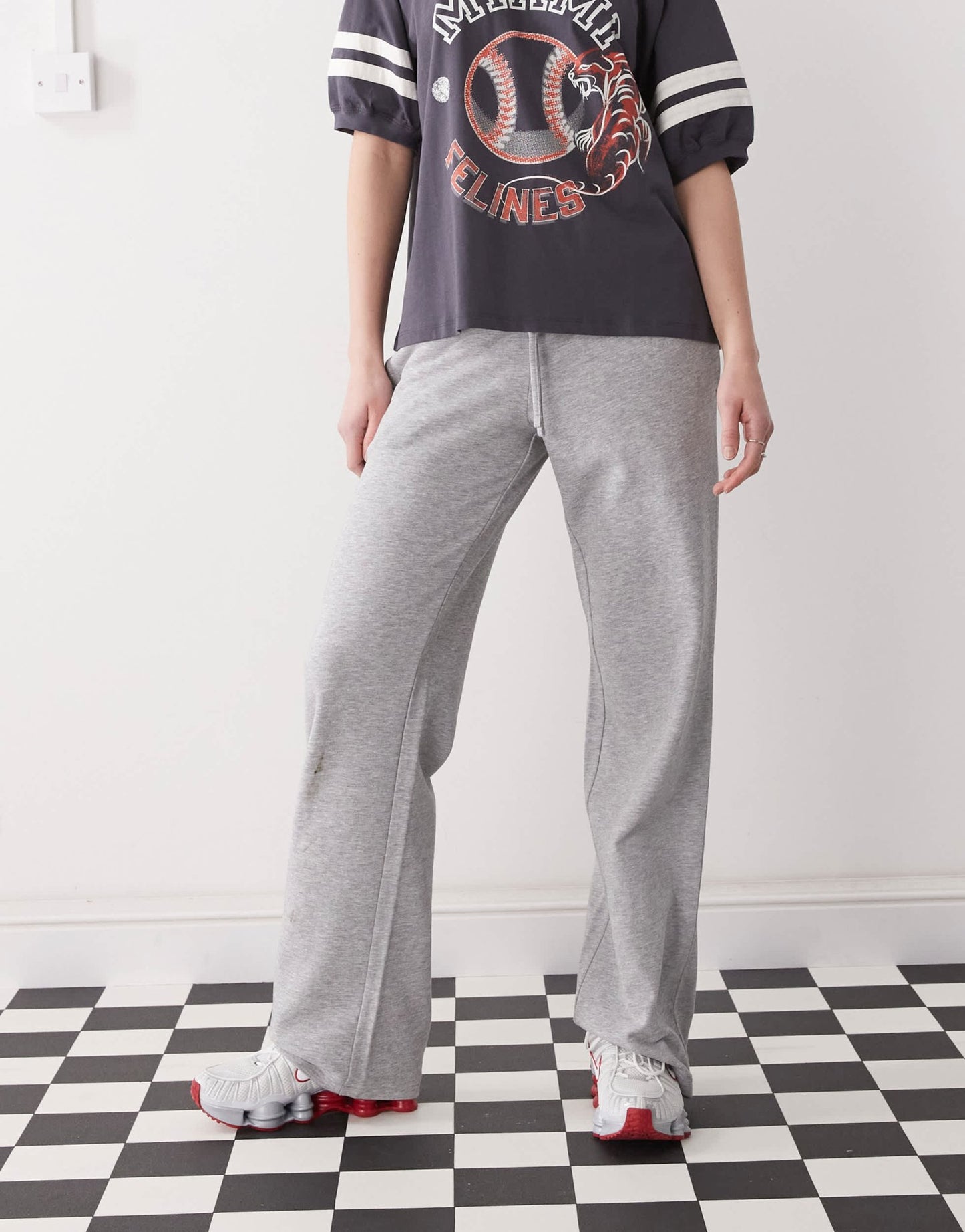 Monki straight leg terry joggers in grey - ASOS Sample Sale