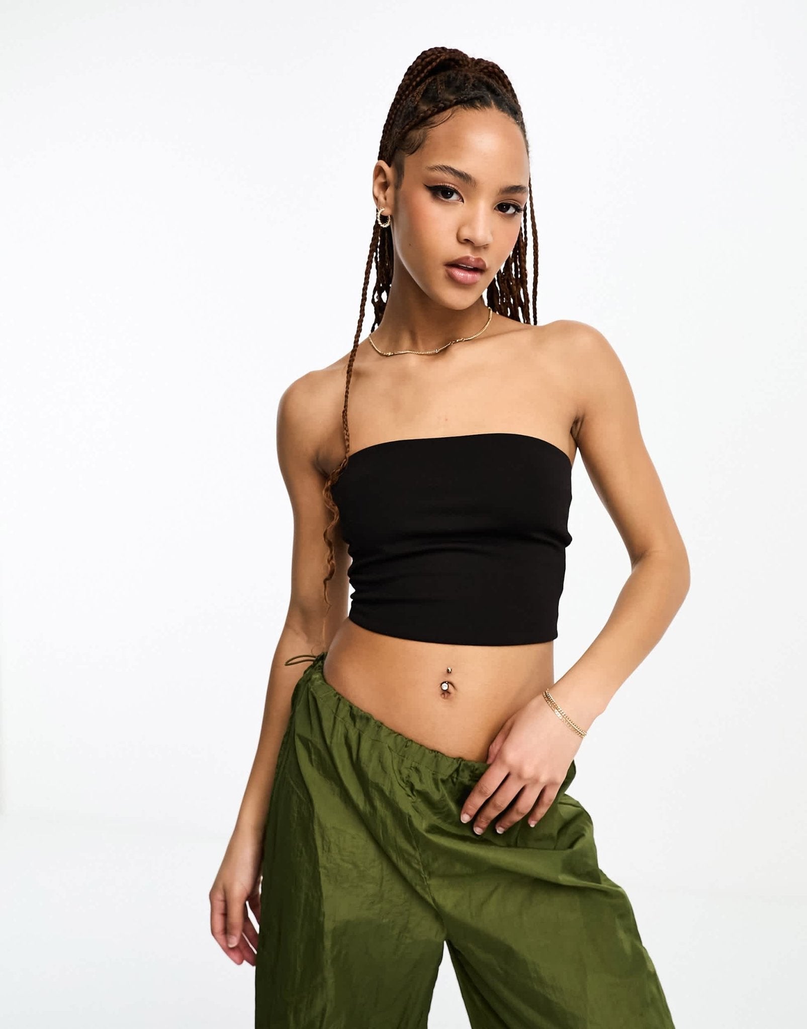 Monki strapless top in black - ASOS Sample Sale