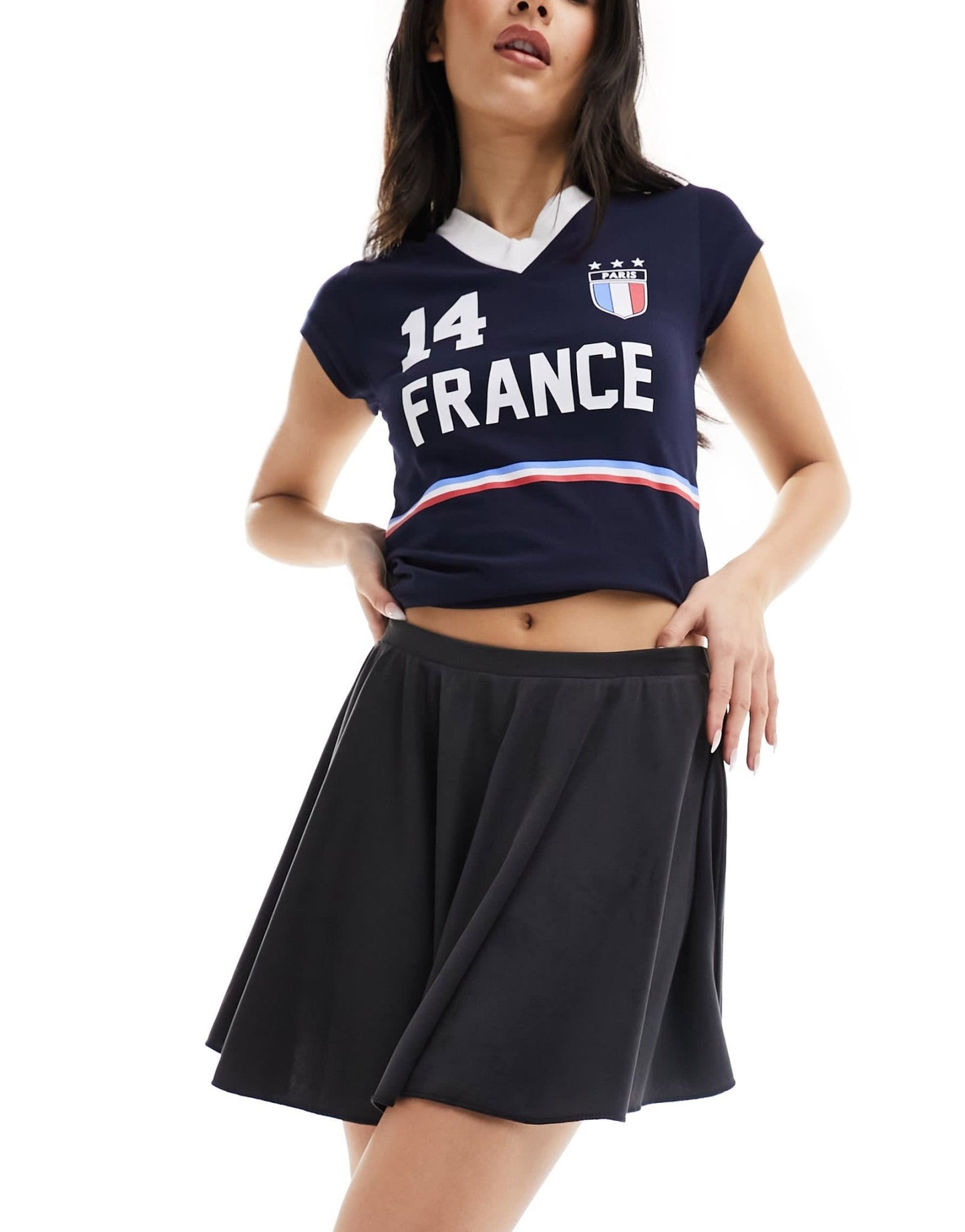 Monki super soft cupro mini a - line skirt in black - ASOS Sample Sale