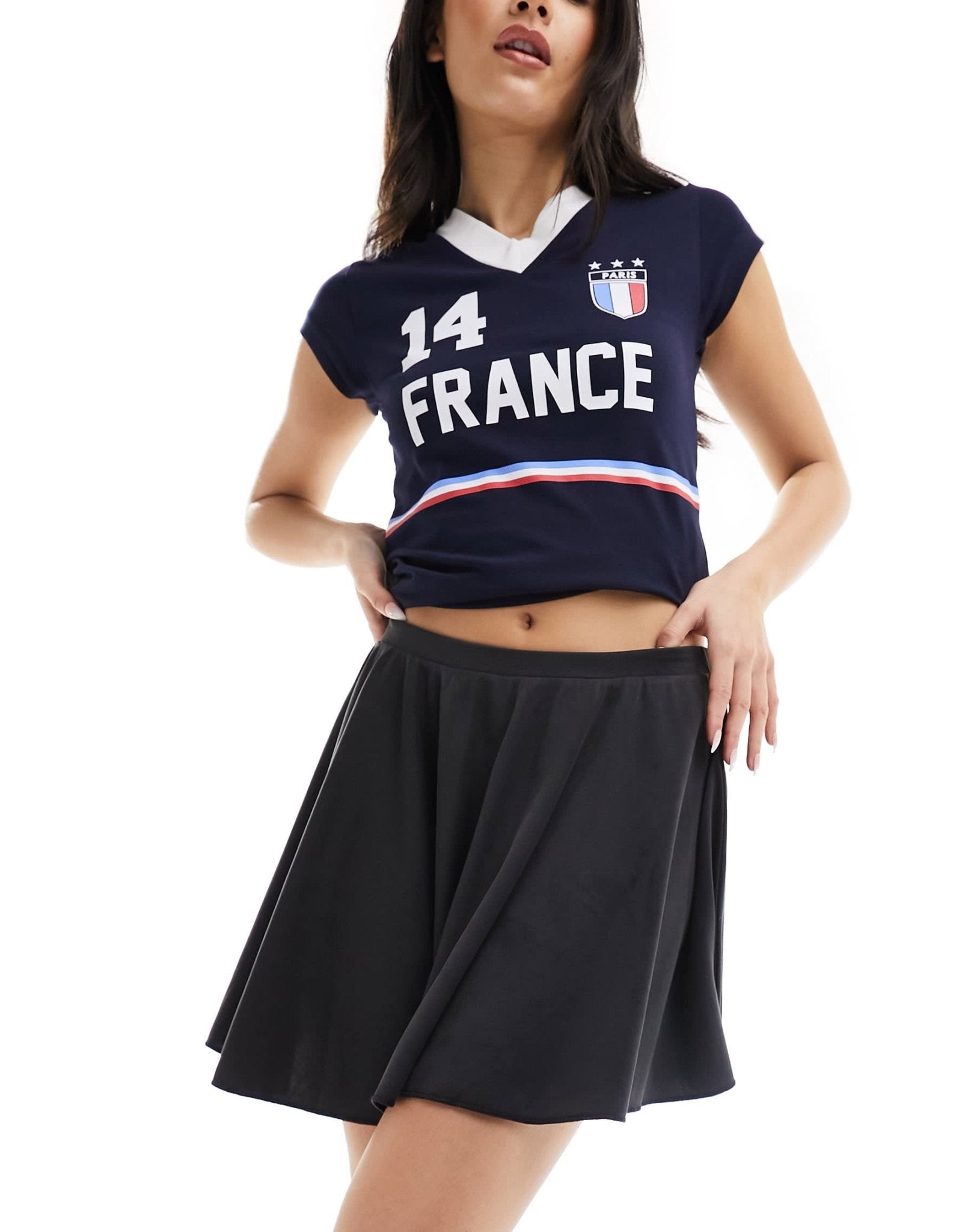Monki super soft cupro mini a - line skirt in black - ASOS Sample Sale