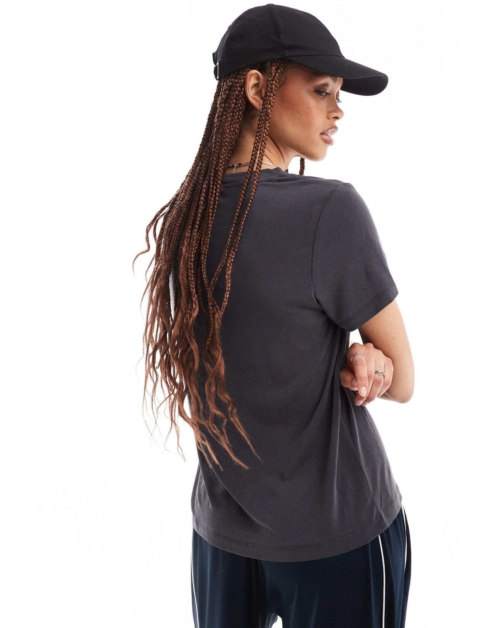 Monki super soft t-shirt in charcoal black - ASOS Sample Sale