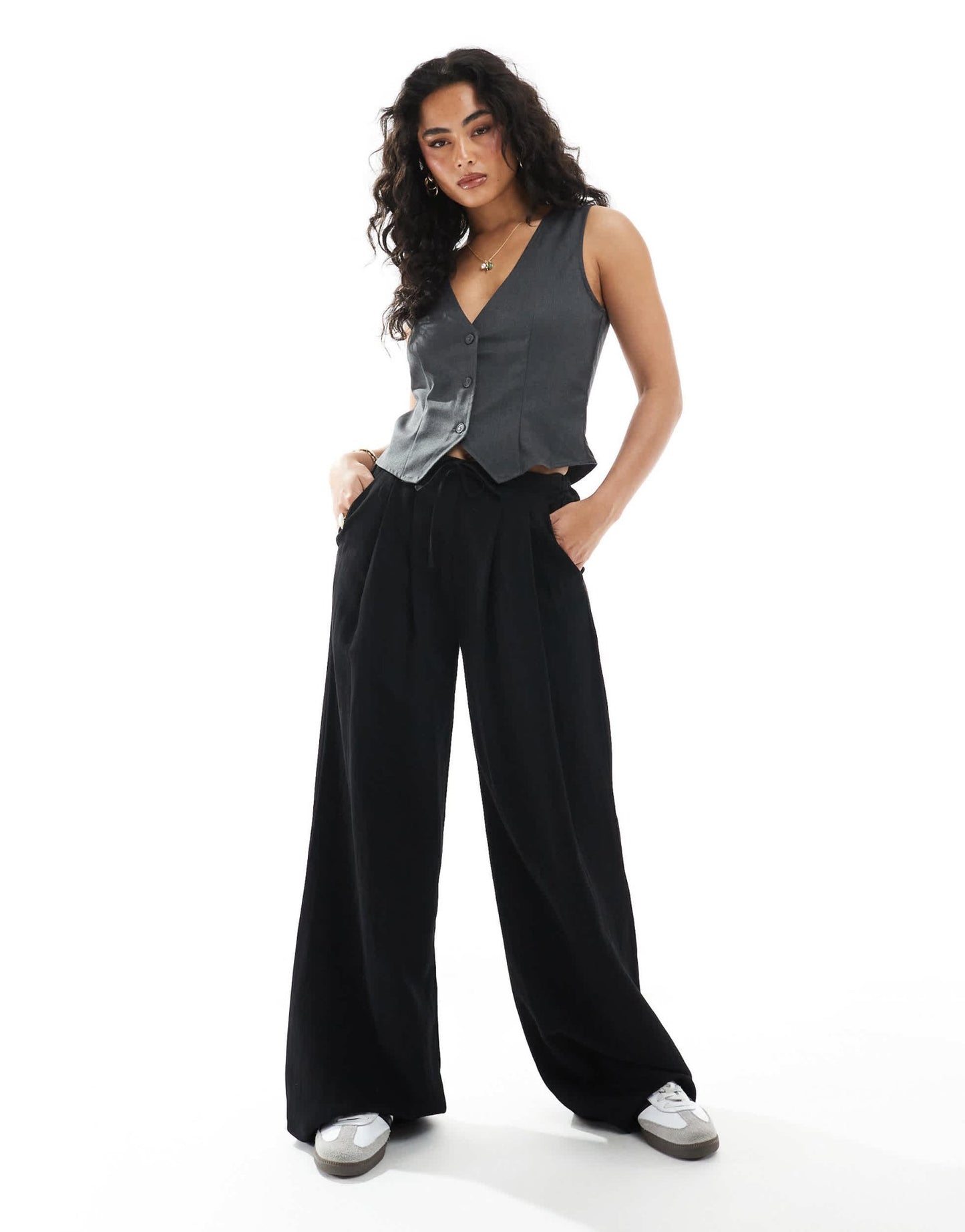 Monki waistcoat in dark grey - ASOS Sample Sale