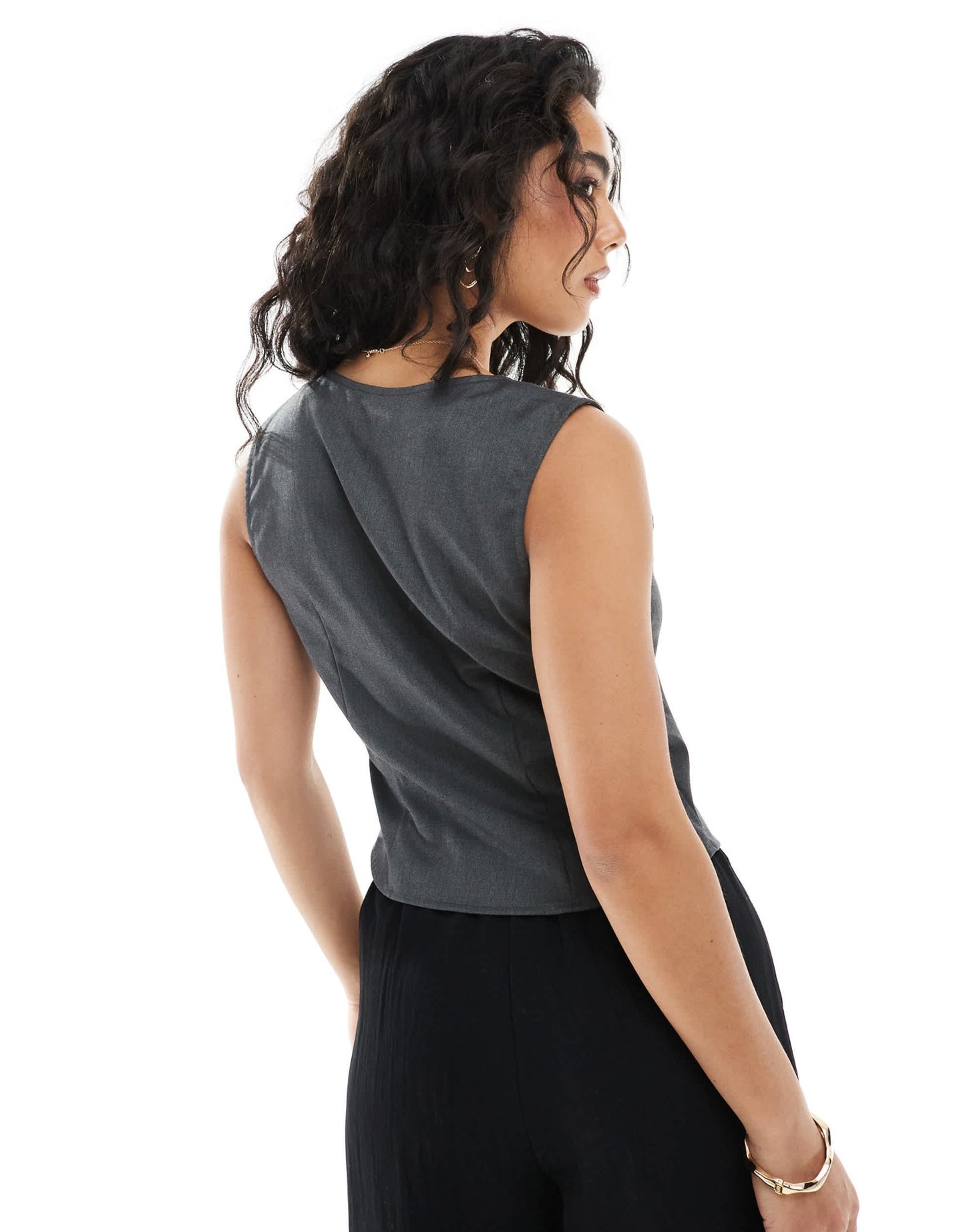 Monki waistcoat in dark grey - ASOS Sample Sale