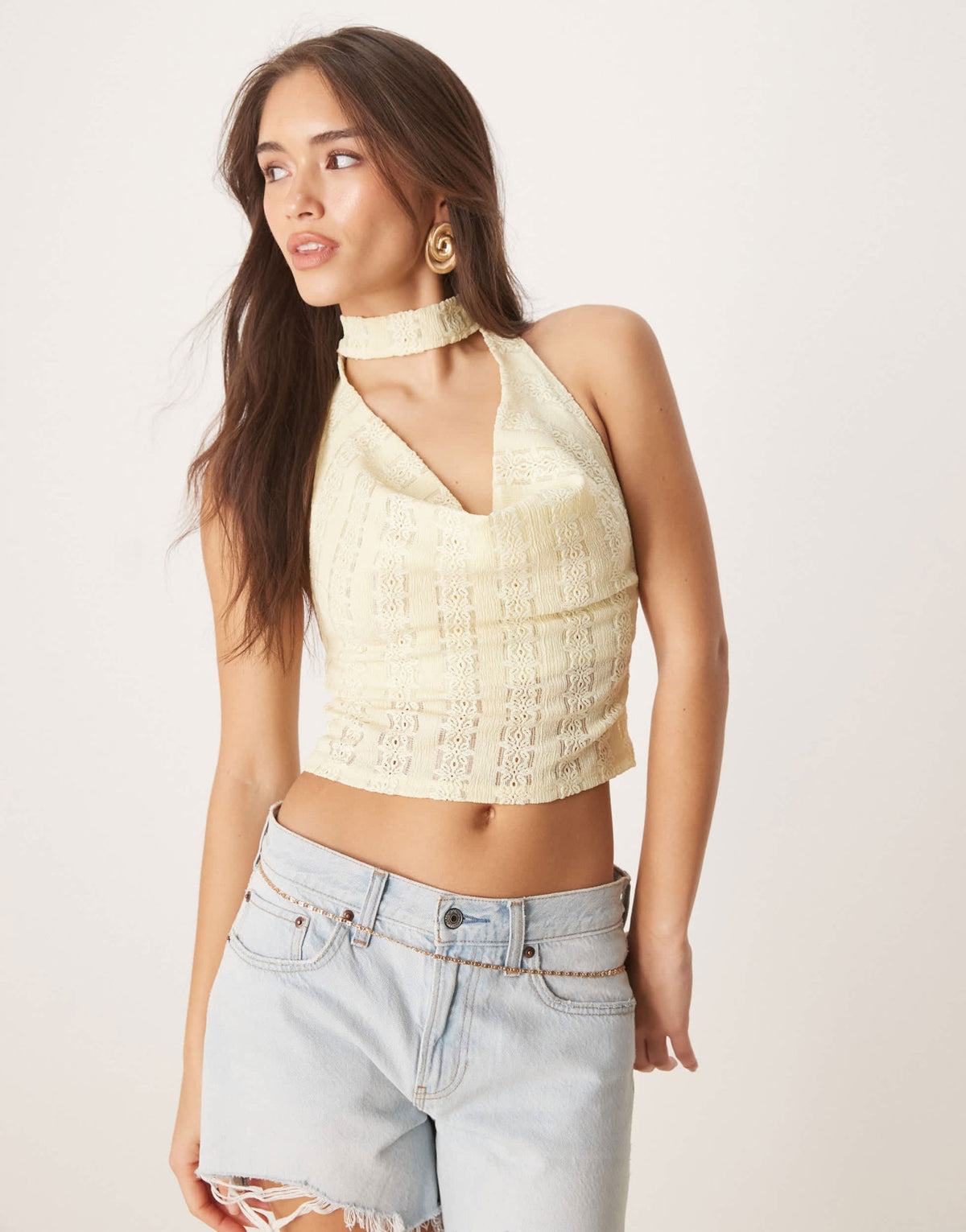 Motel chupa broderie flower top in lemon yellow - ASOS Sample Sale