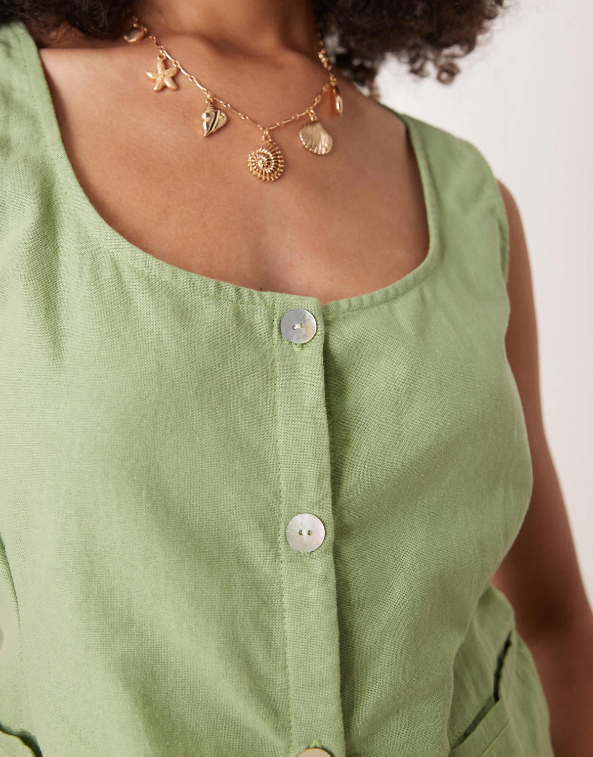 Motel ganita linen top co-ord in minty green - ASOS Sample Sale