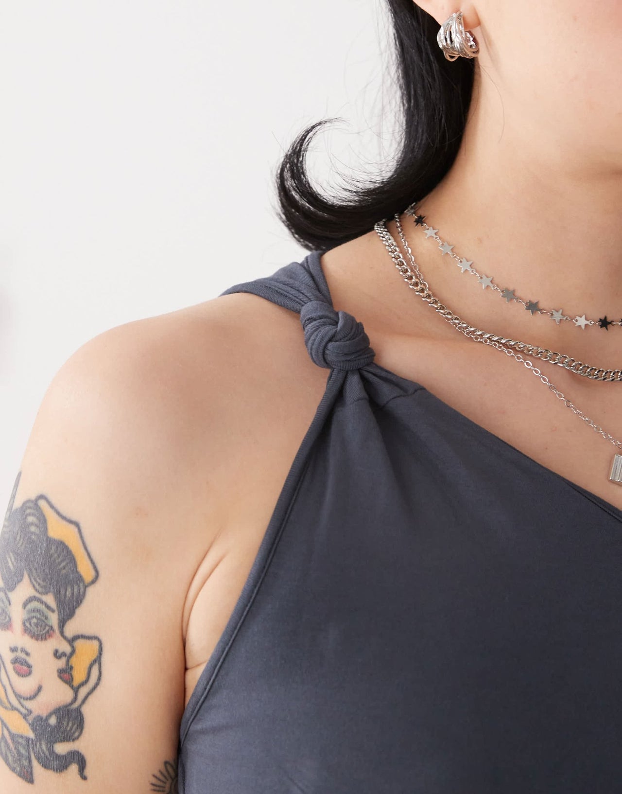 Motel idra asymmetric top in ocean storm grey - ASOS Sample Sale