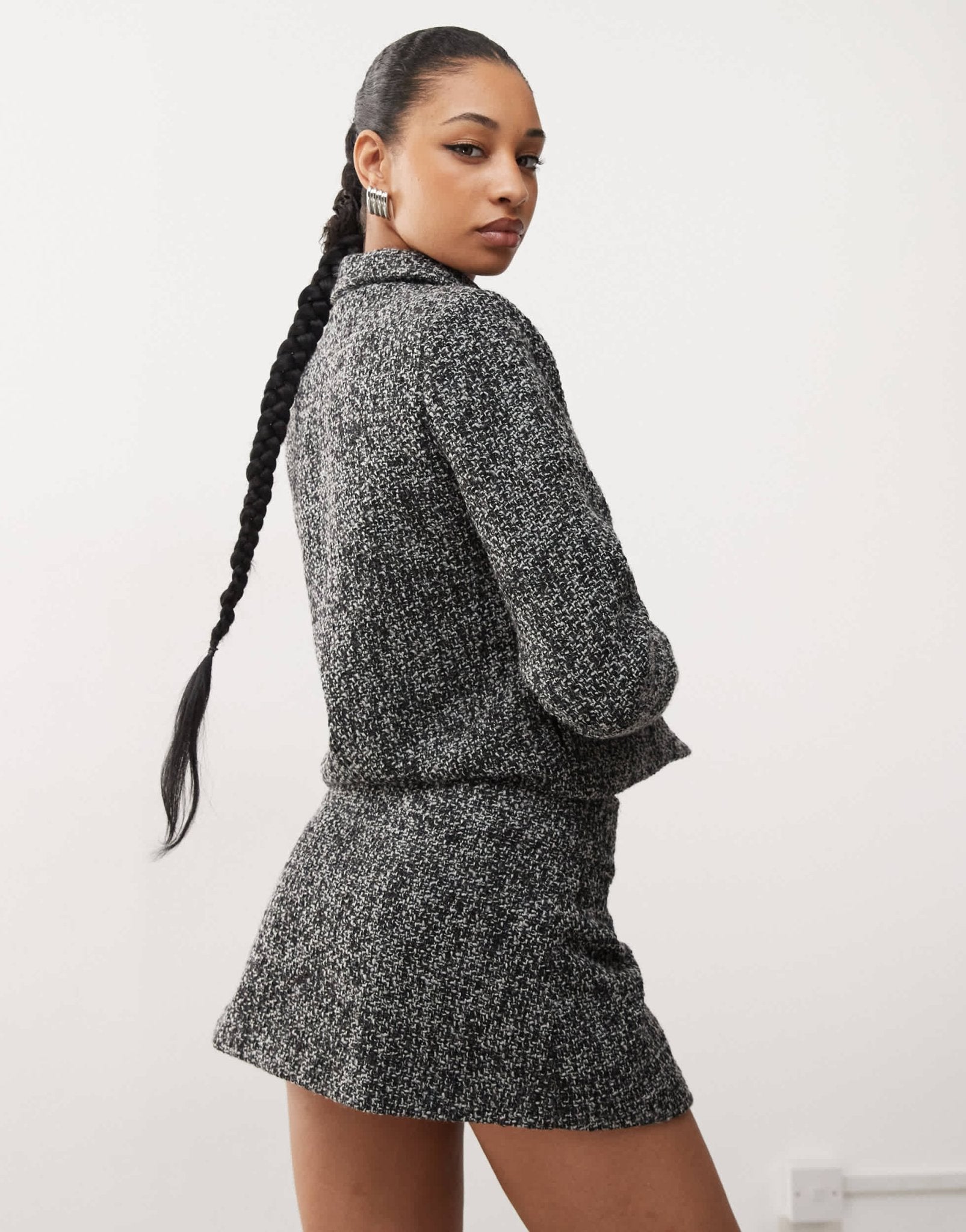 Motel letty boucle mini skirt co - ord in grey - ASOS Sample Sale