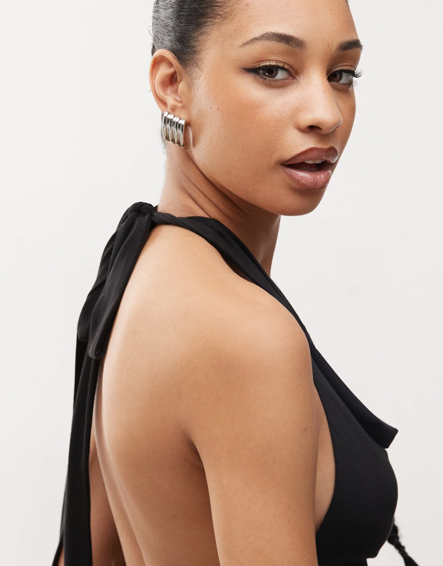 Motel menora cowl neck halter top in black - ASOS Sample Sale