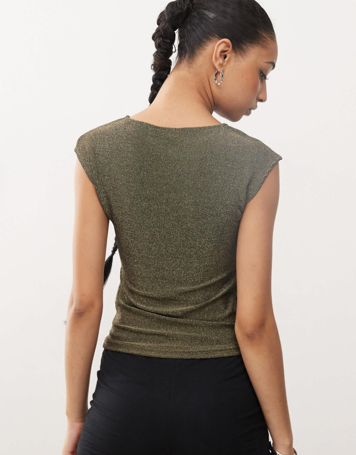 Motel nova metallic fitted t-shirt in gold - ASOS Sample Sale