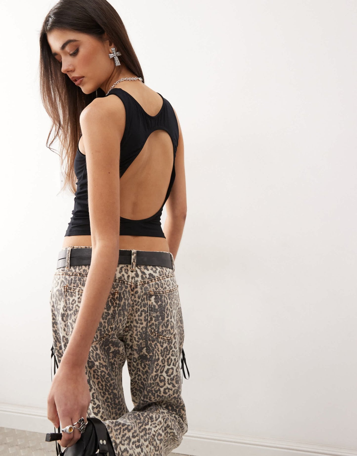 Motel rocio high neck tank top in black - ASOS Sample Sale
