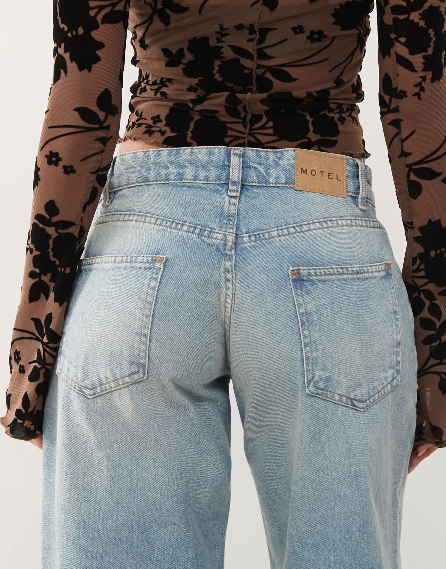 Motel roomy extra wide low rise jeans in washed blue green - ASOS Sample Sale