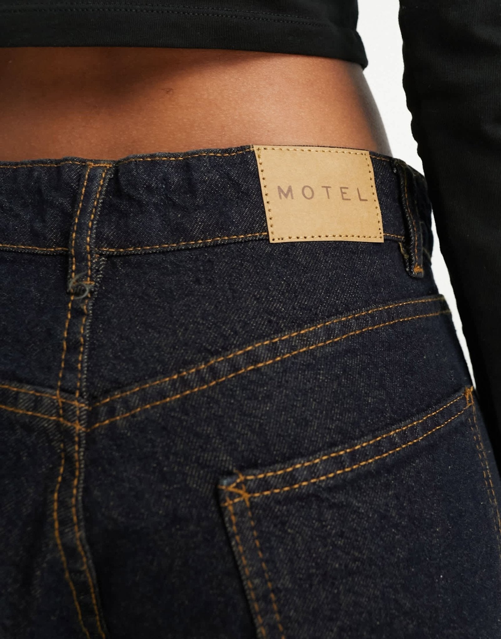 Motel roomy wide leg low rise jeans in indigo - ASOS Sample Sale