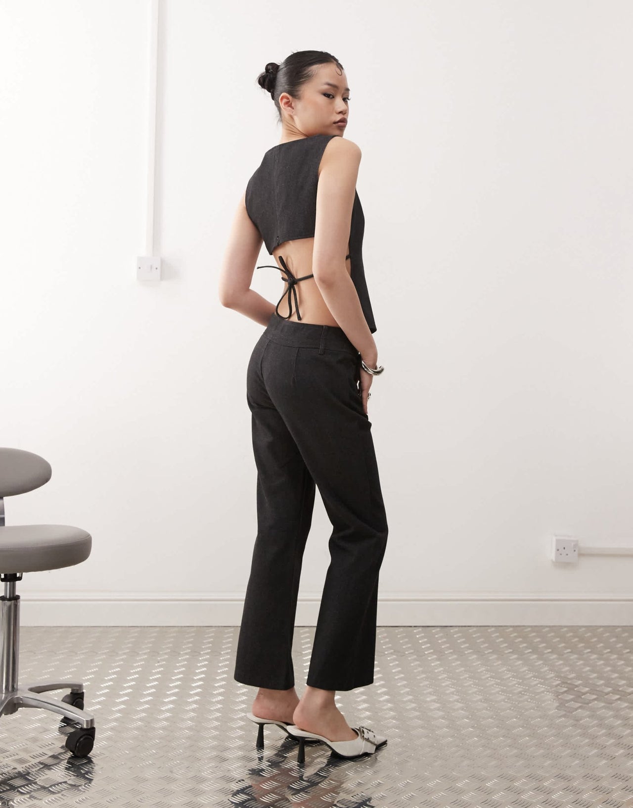 Motel Saima open back co - ord tank top in dark indigo - ASOS Sample Sale