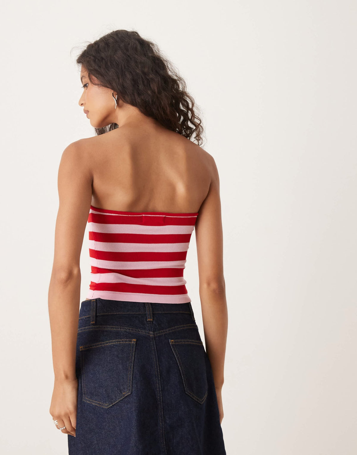 Motel sarella knit stripe button detail top in pink and red - ASOS Sample Sale