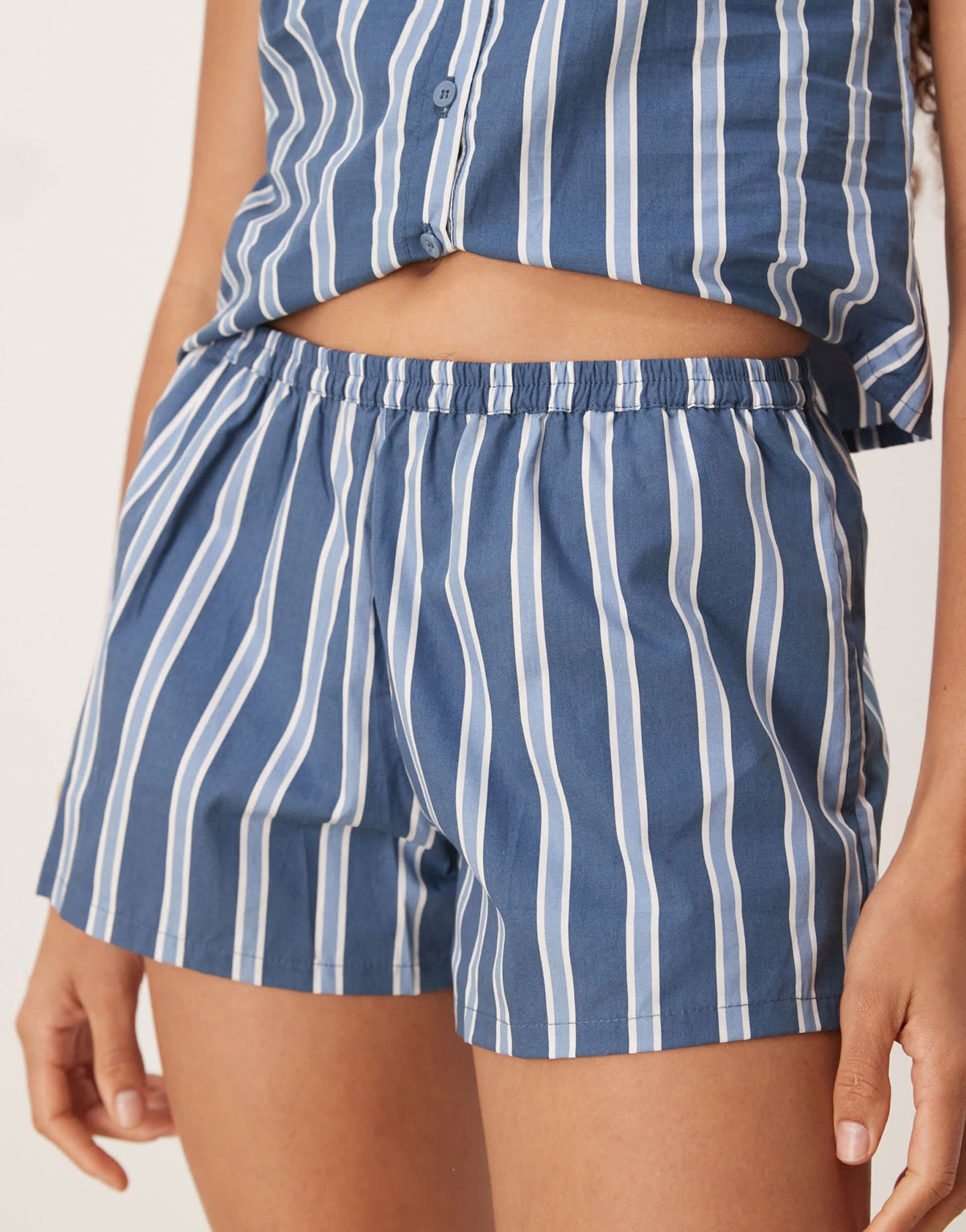 Motel sibo wide stripe shorts in navy - ASOS Sample Sale
