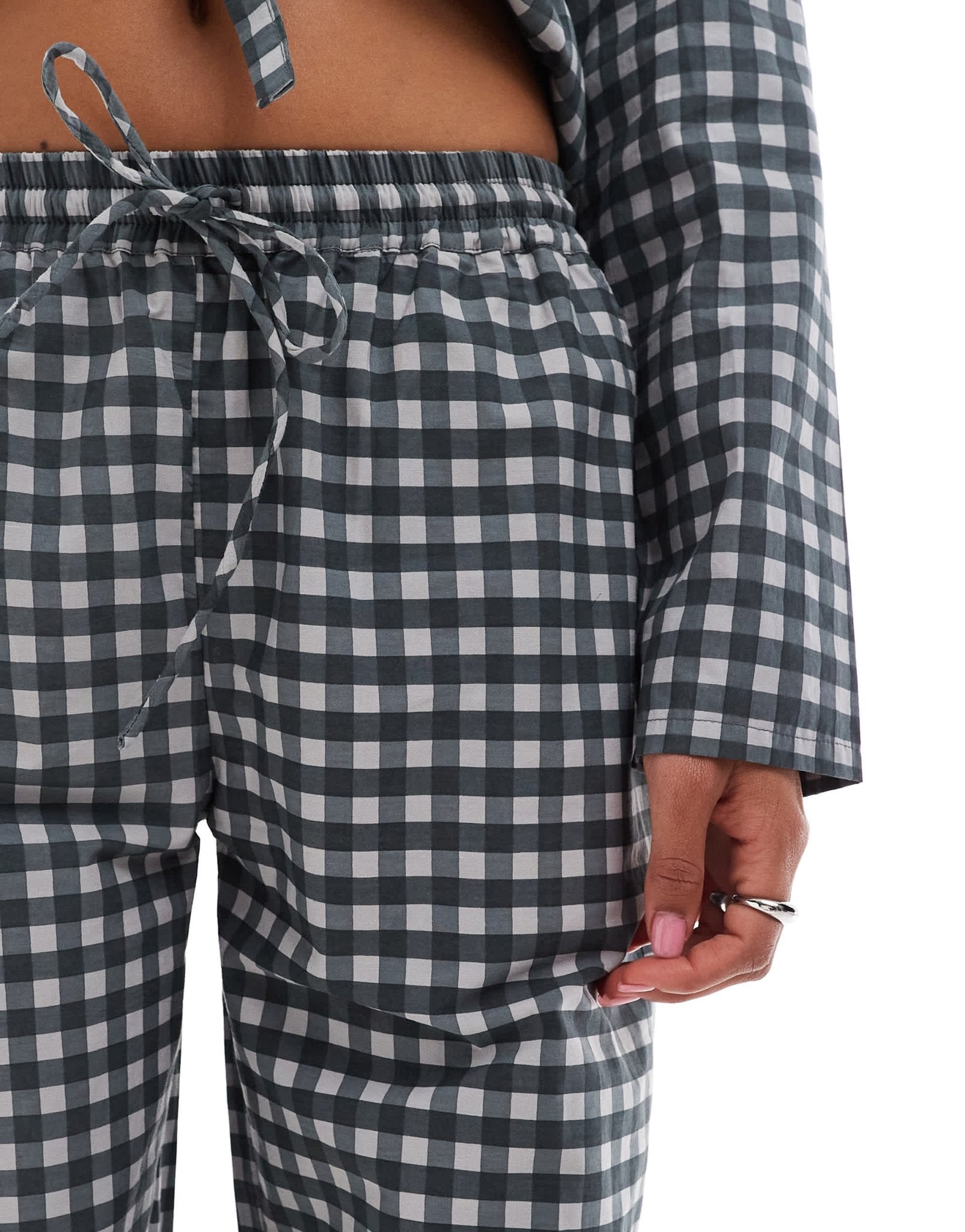 Motel wasic straight leg trousers in black grey co - ord - ASOS Sample Sale
