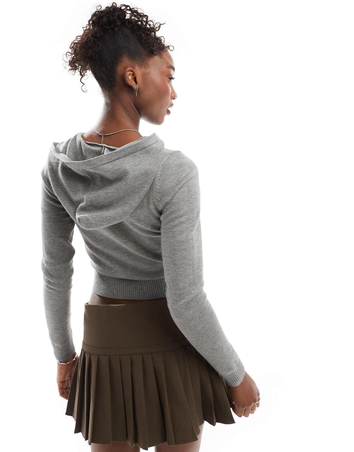 Motel zella zip through baby cardigan in grey - ASOS Sample Sale