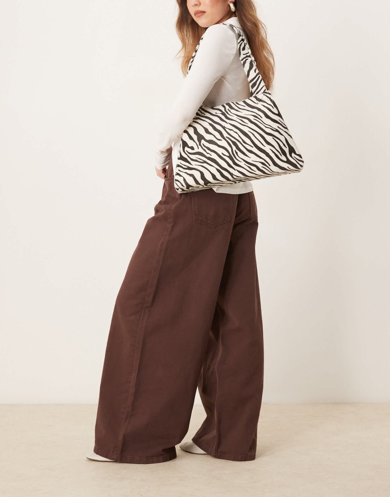 My Accessories tapered shoulder bag in zebra print - ASOS Sample Sale