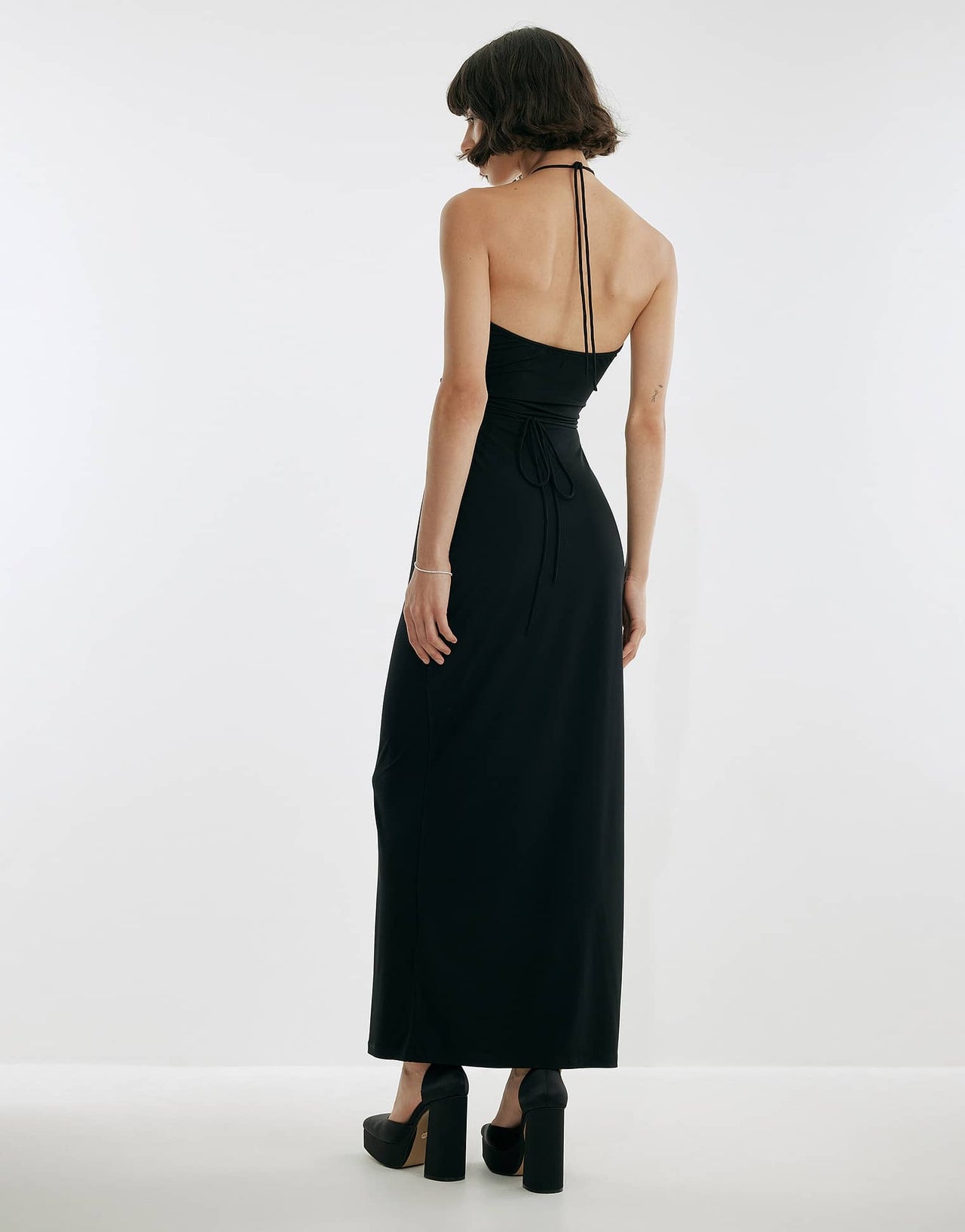 NA - KD X Josefine HJ cut out maxi dress in black - ASOS Sample Sale