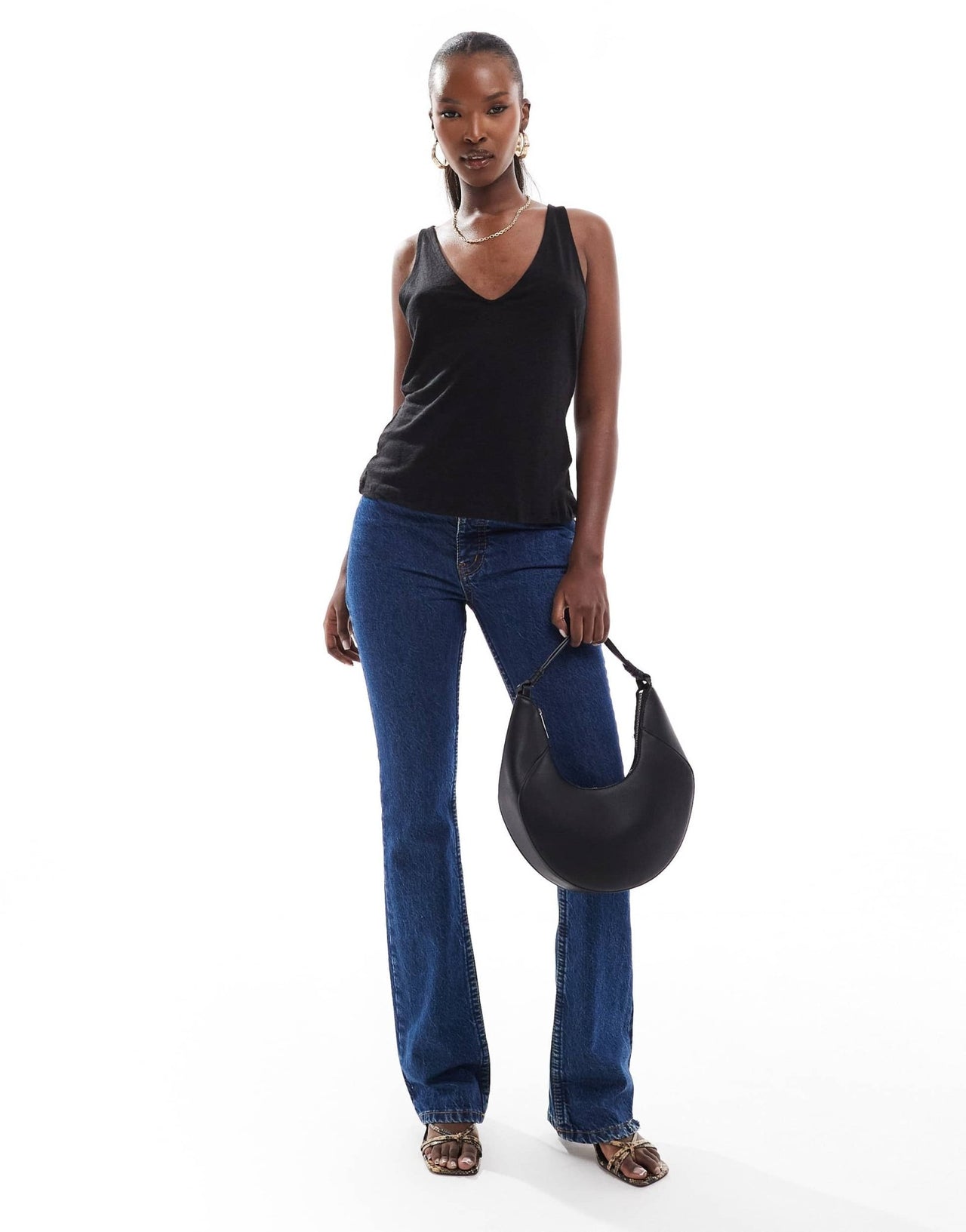 NA - KD x Laura Jane Stone sheer u - neck vest in black - ASOS Sample Sale