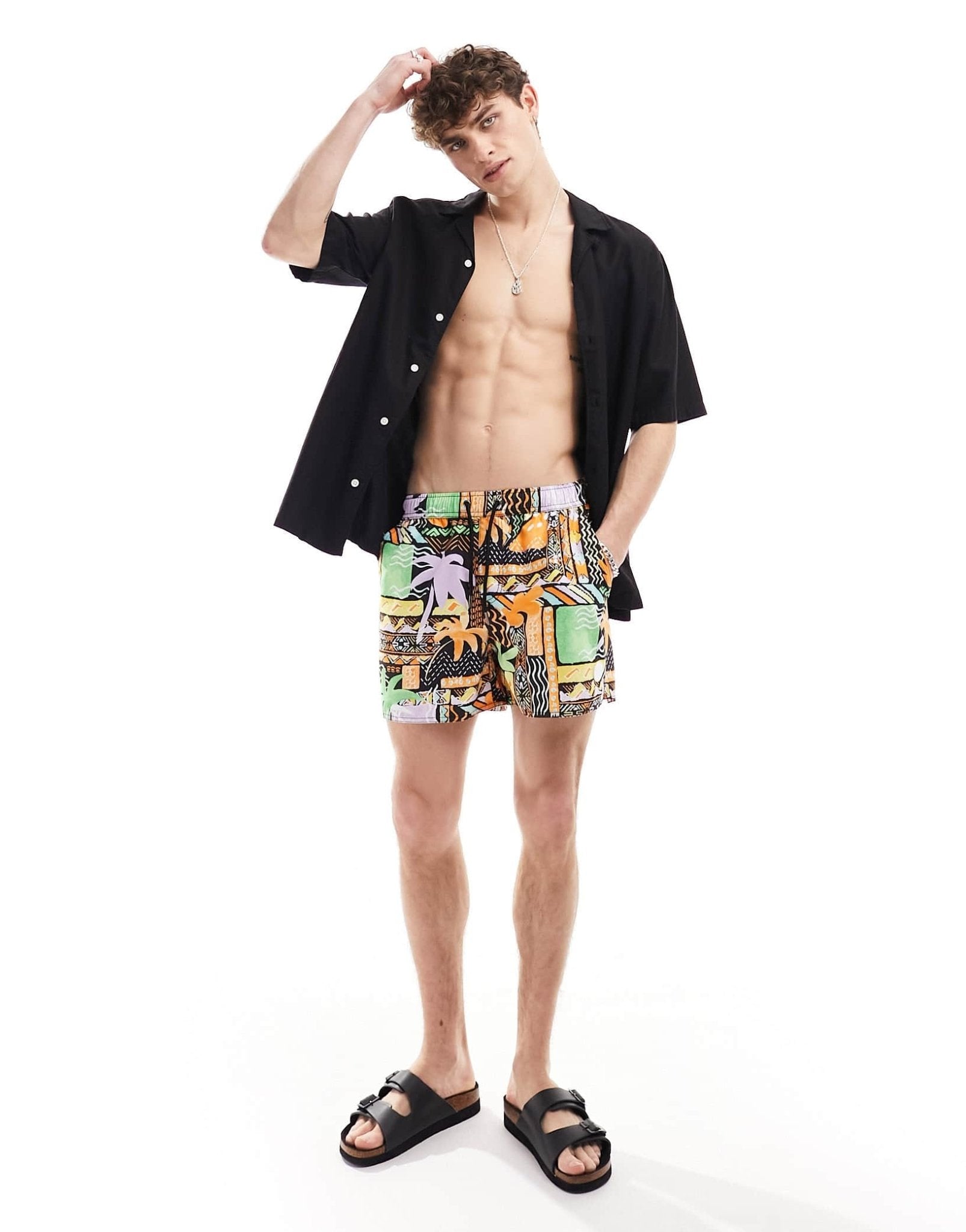 Native Youth beach print regular fit swim shorts in multi - ASOS Sample Sale