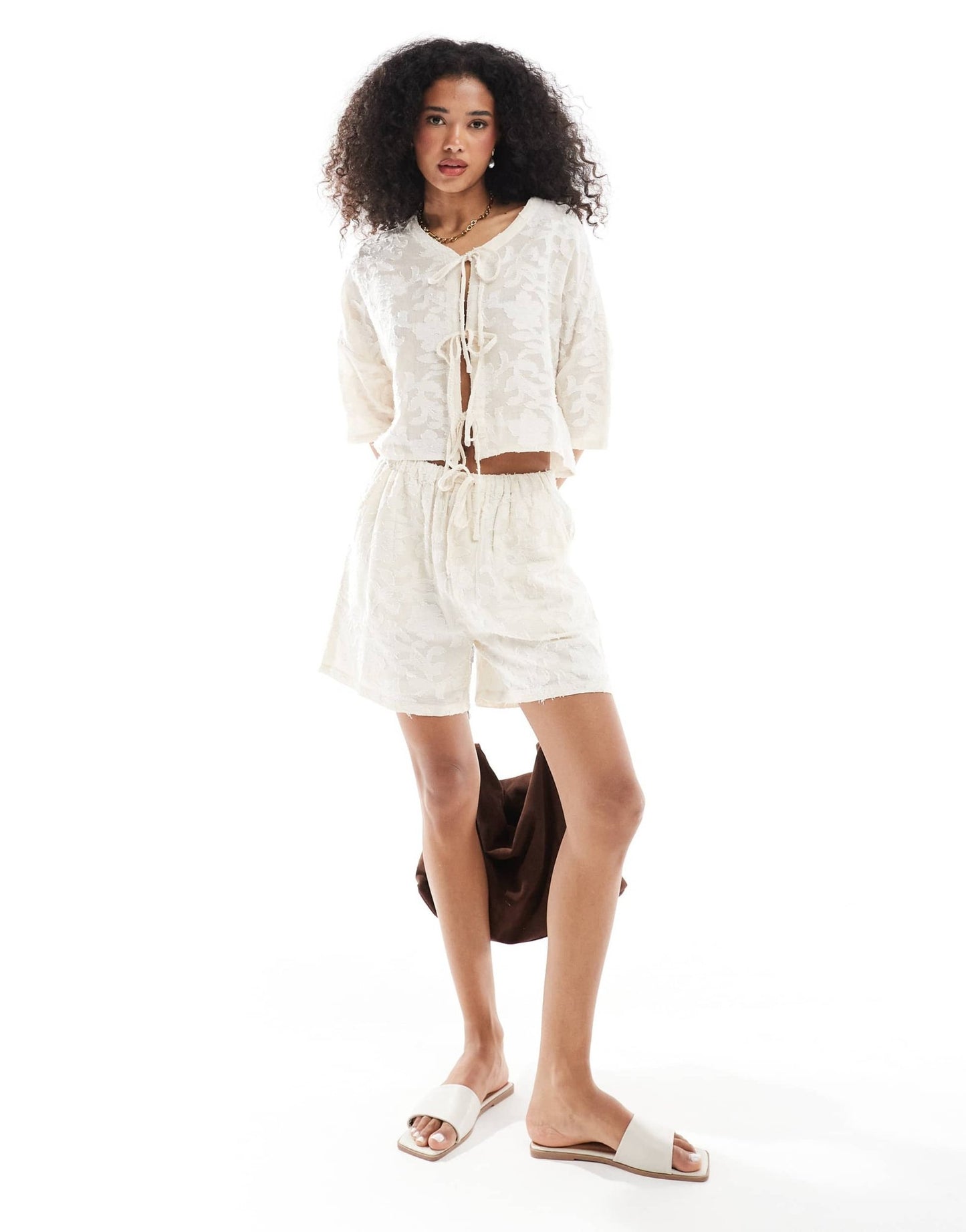 Native Youth embroidered cropped blouse in ivory - ASOS Sample Sale