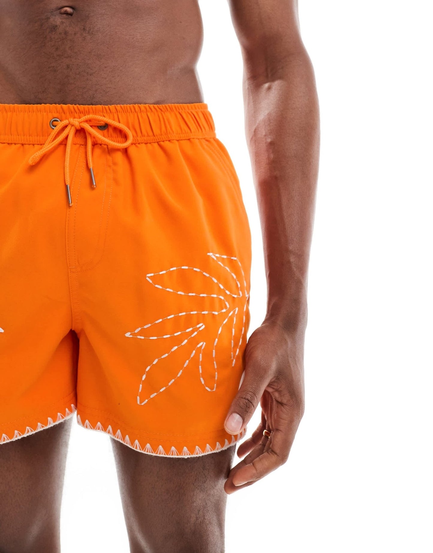 Native Youth embroidery print swimshorts in orange - ASOS Sample Sale