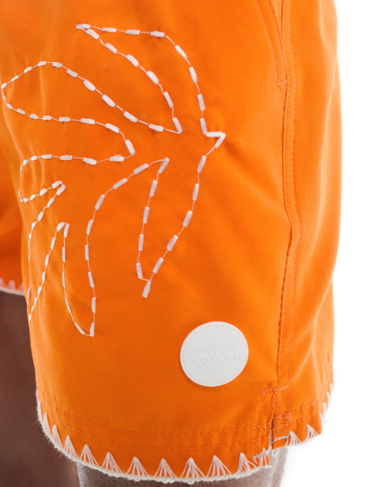 Native Youth embroidery print swimshorts in orange - ASOS Sample Sale