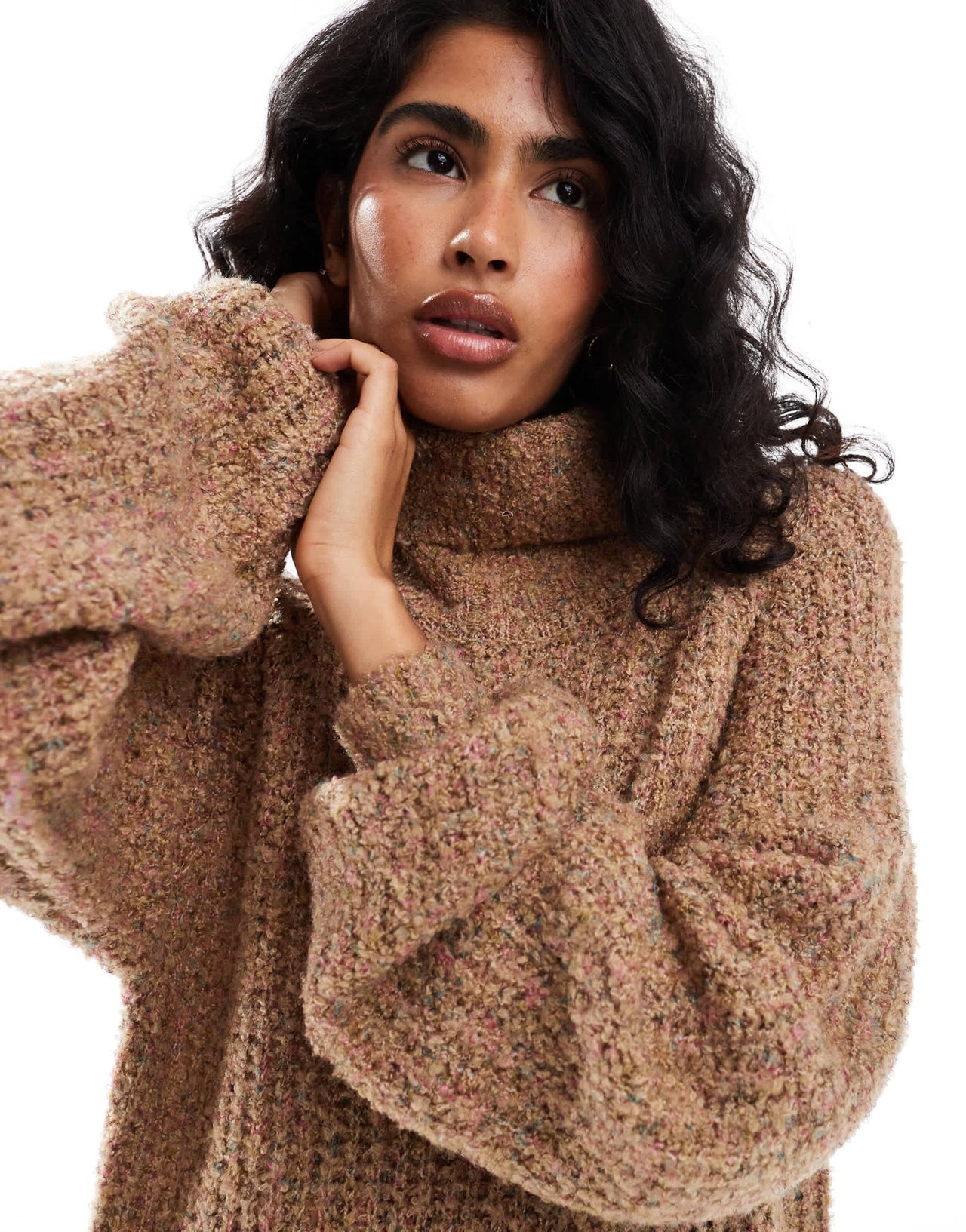 Native Youth oversized balloon sleeve knitted maxi dress in oatmeal marl - ASOS Sample Sale
