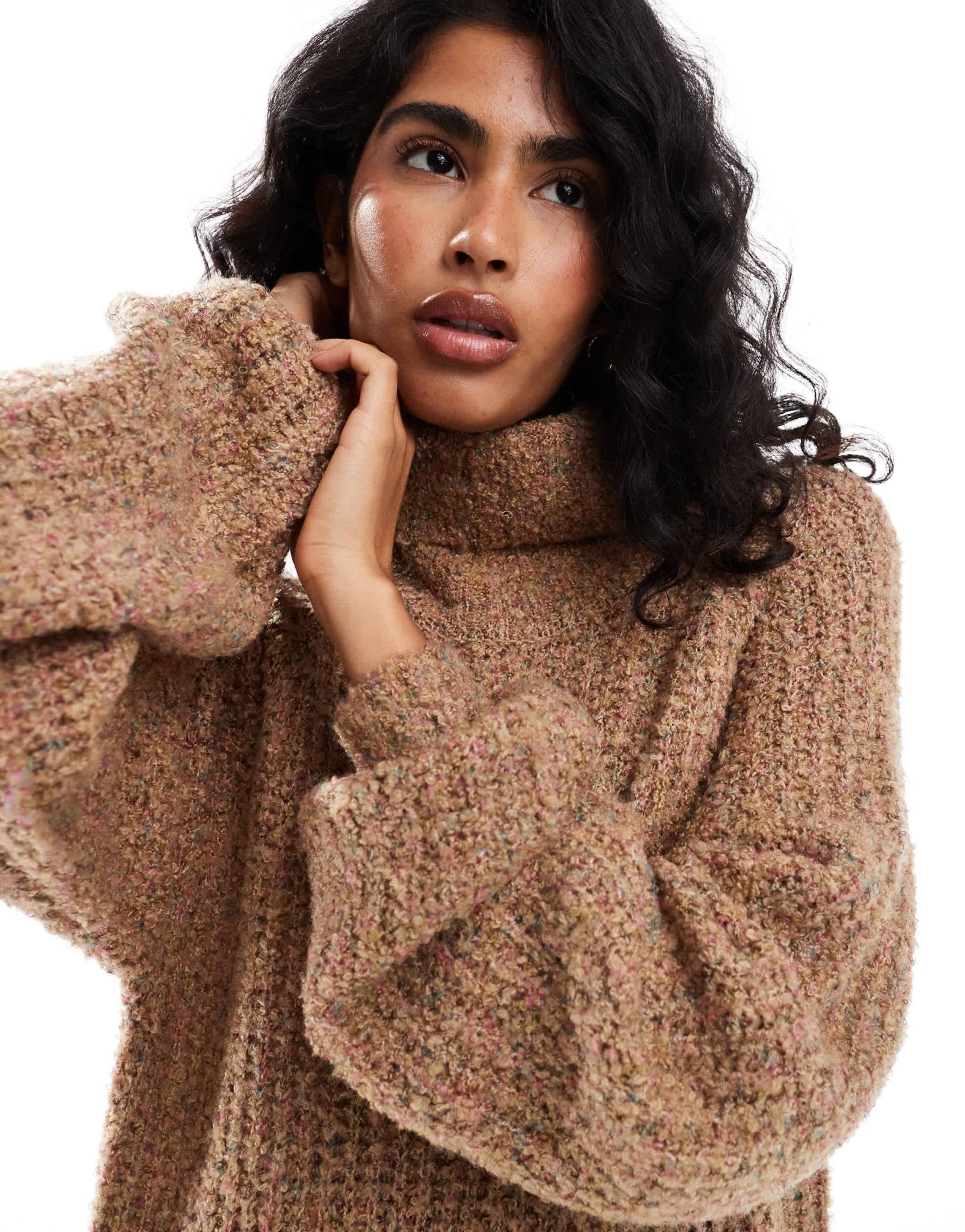 Native Youth oversized balloon sleeve knitted maxi dress in oatmeal marl - ASOS Sample Sale