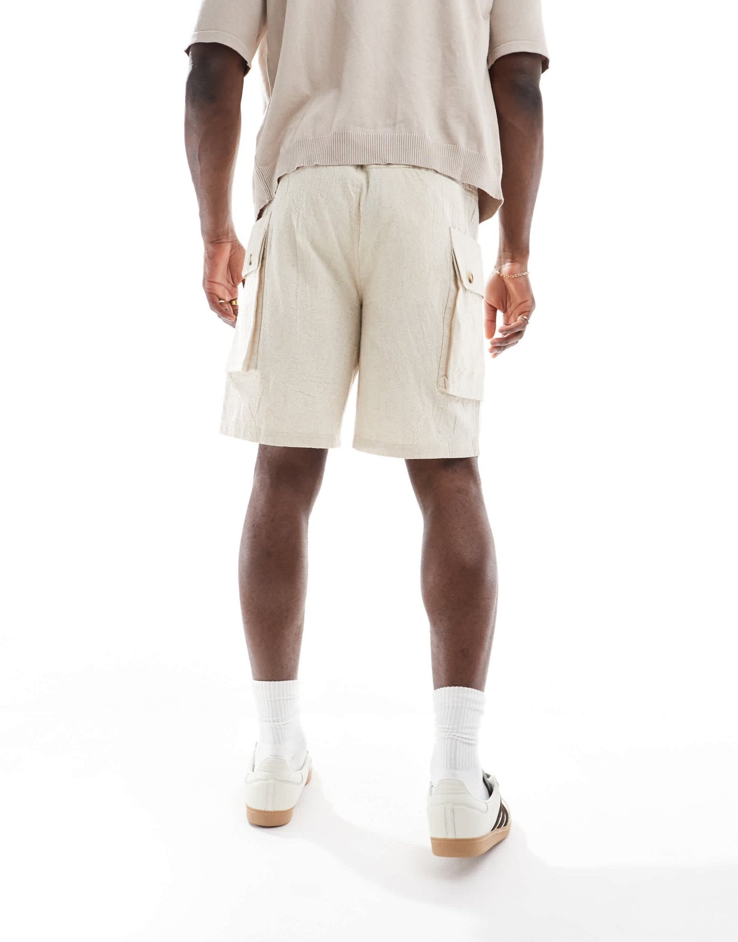Native Youth oversized cargo linen shorts in cream - ASOS Sample Sale