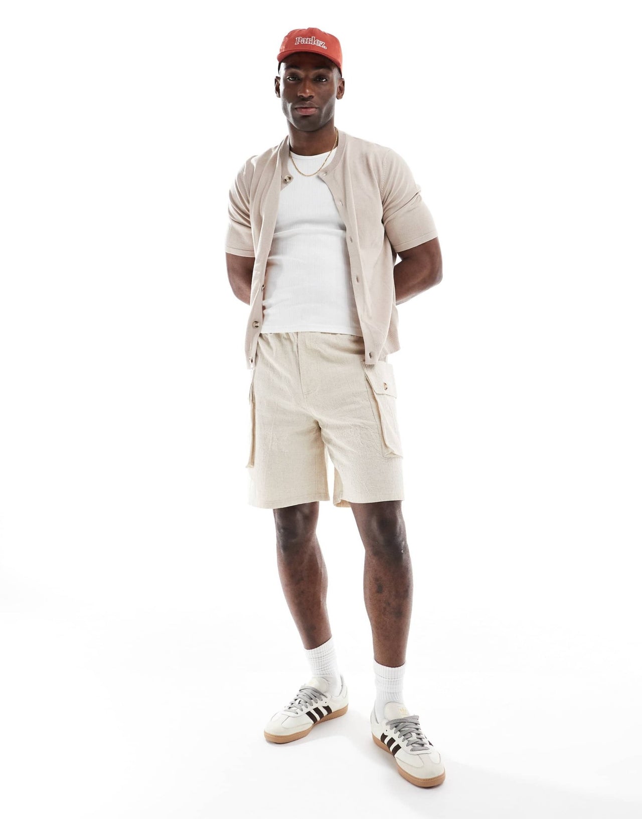 Native Youth oversized cargo linen shorts in cream - ASOS Sample Sale