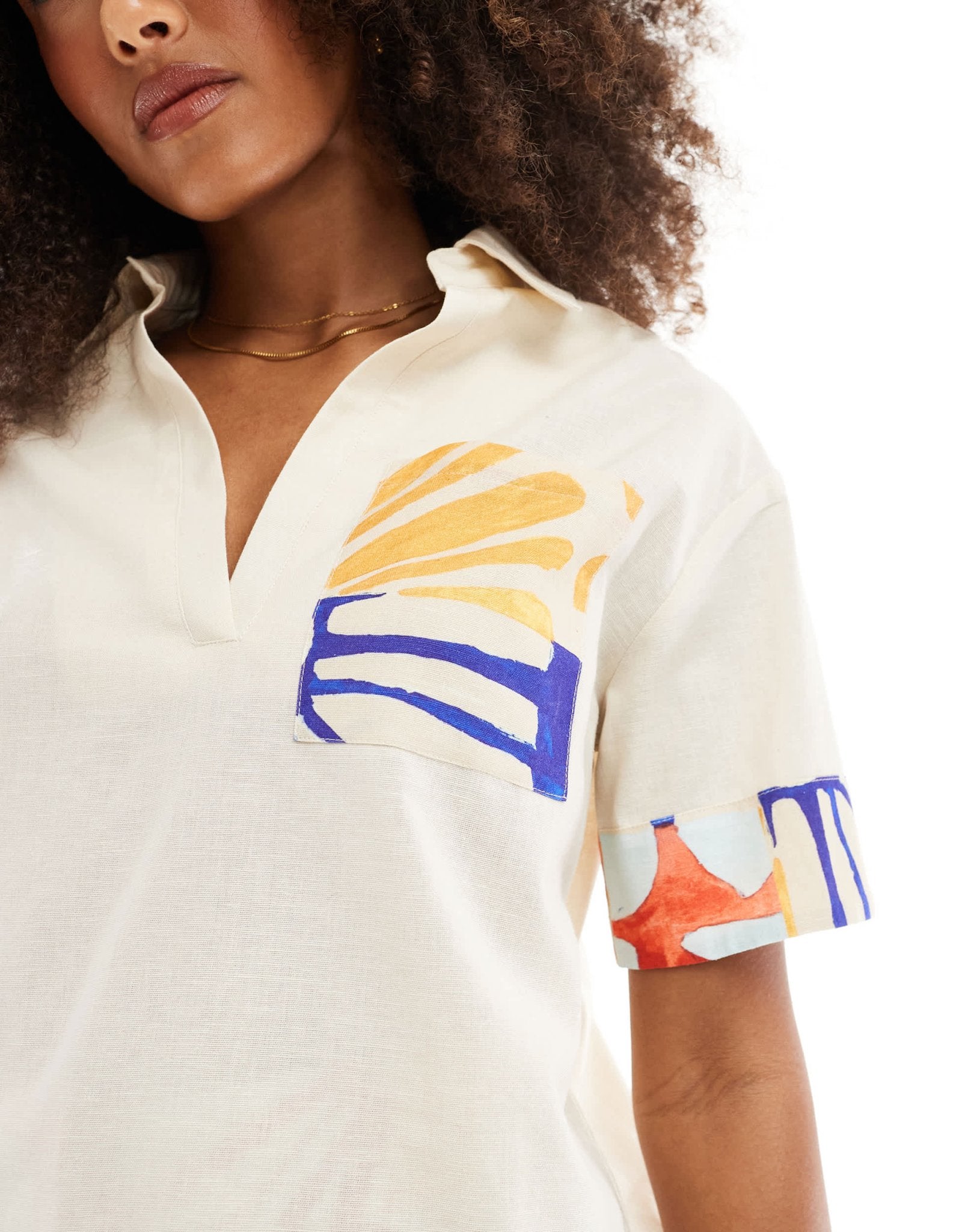 Native Youth patch pocket printed shirt co-ord in multi - ASOS Sample Sale