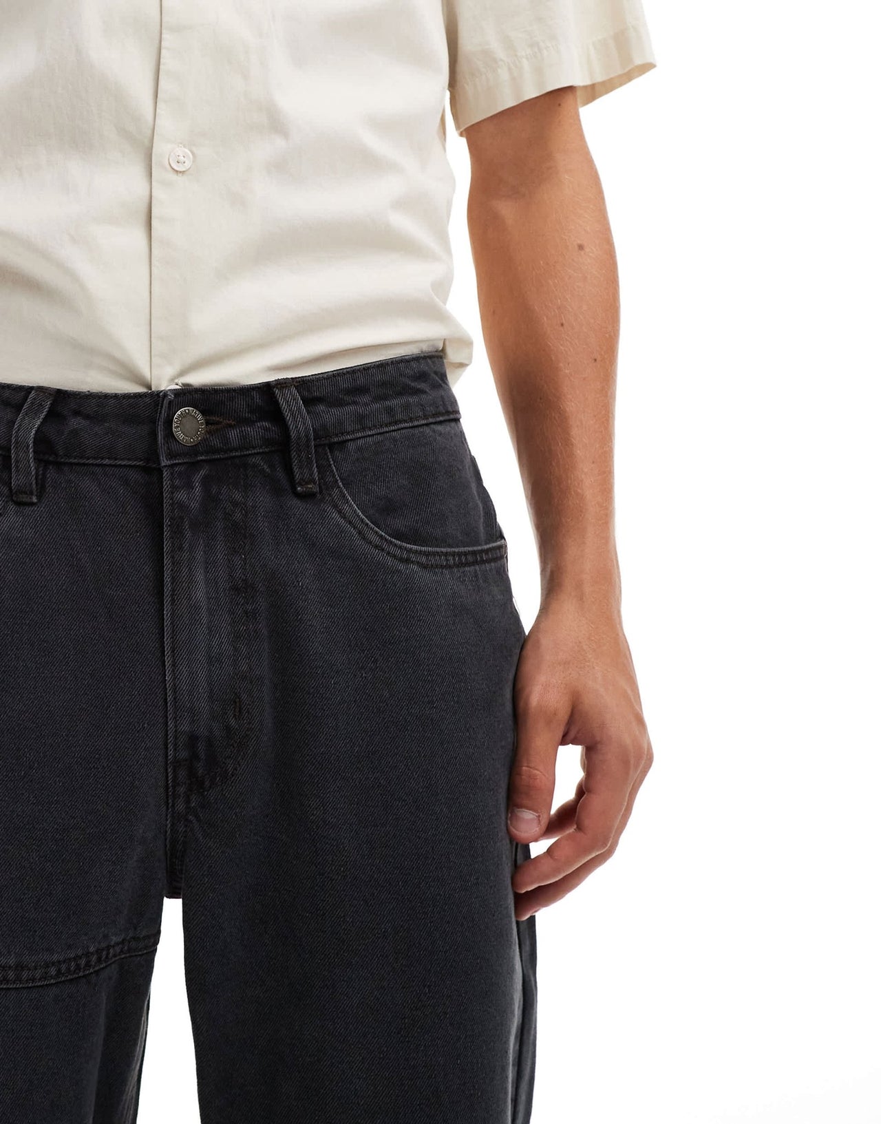 Native Youth relaxed straight leg jeans in acid wash black - ASOS Sample Sale