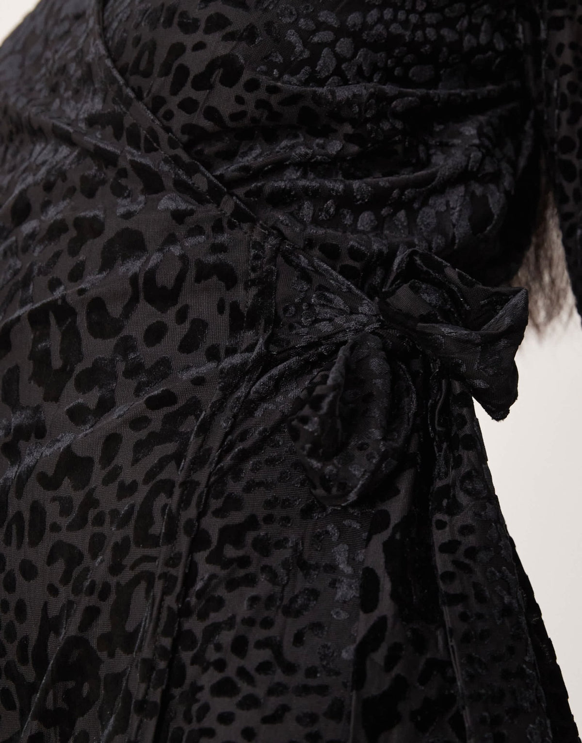 Never Fully Dressed burnout velvet wrap midaxi dress in black - ASOS Sample Sale