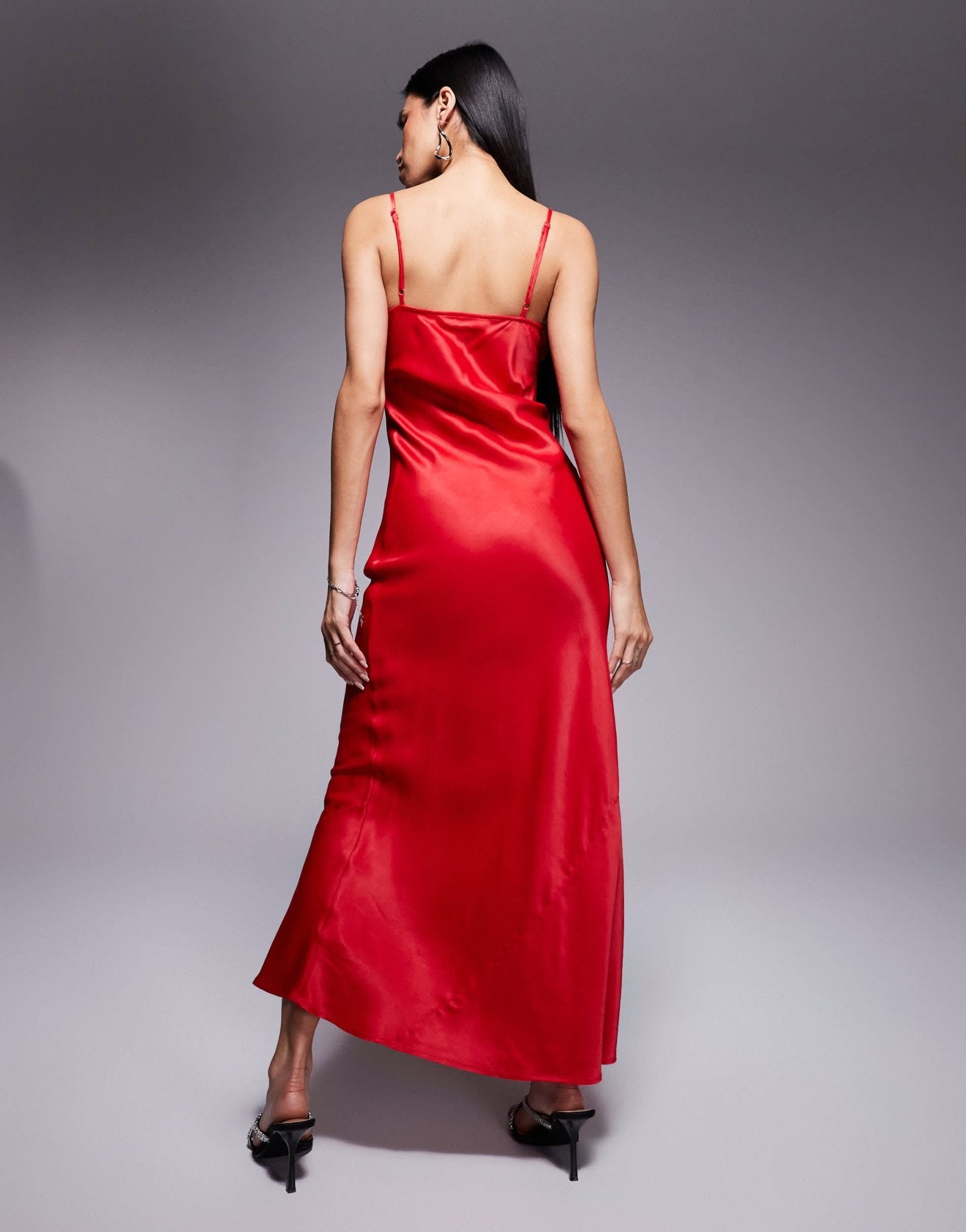 Never Fully Dressed embellished hotfix satin maxi dress in red - ASOS Sample Sale