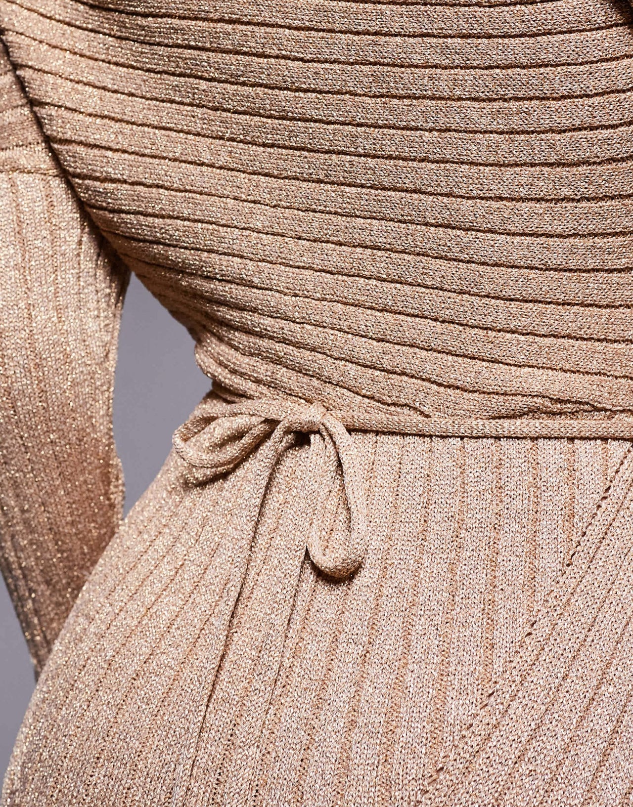 Never Fully Dressed off shoulder knit midaxi dress in gold - ASOS Sample Sale