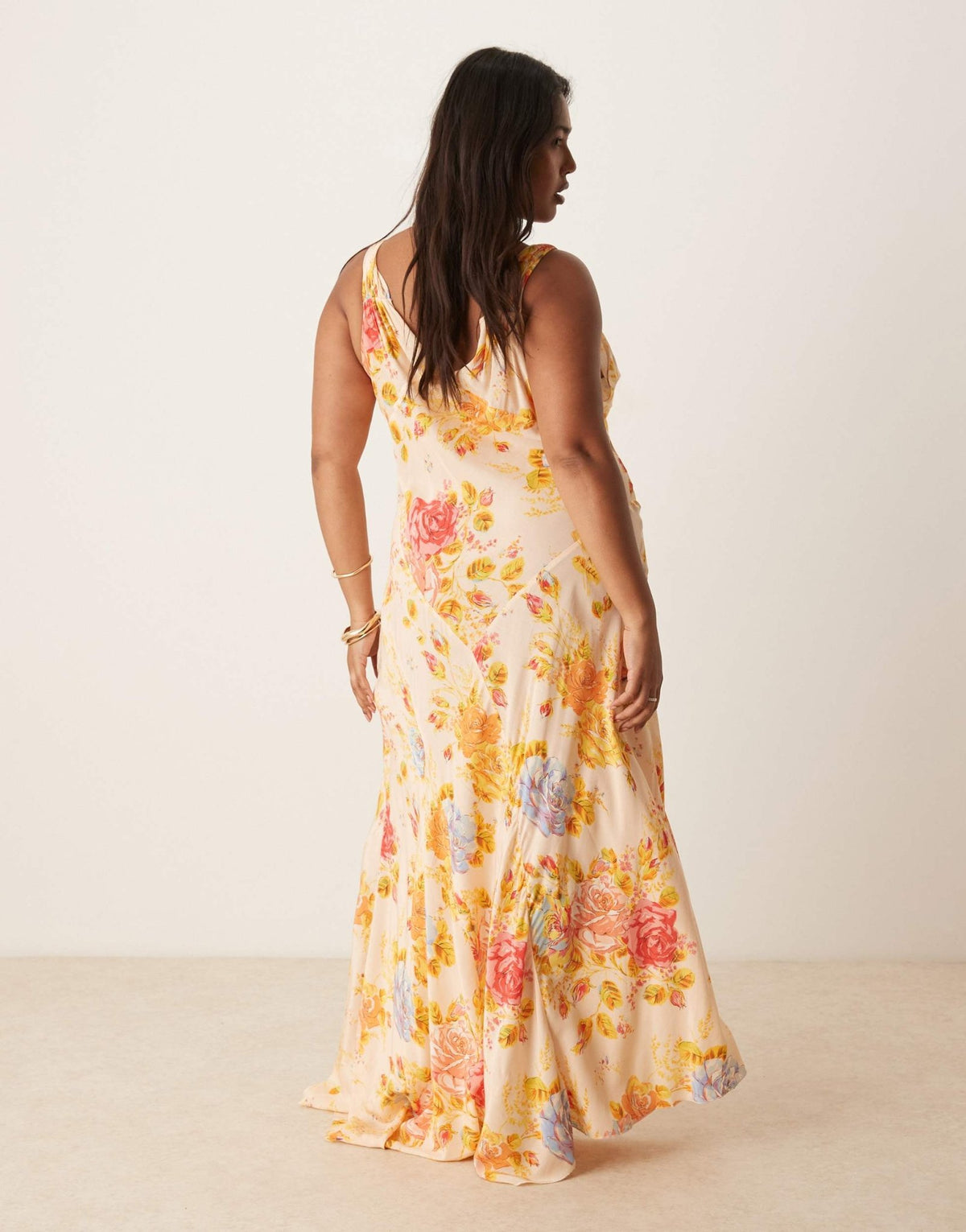 Never Fully Dressed Plus satin slip dress in floral print - ASOS Sample Sale