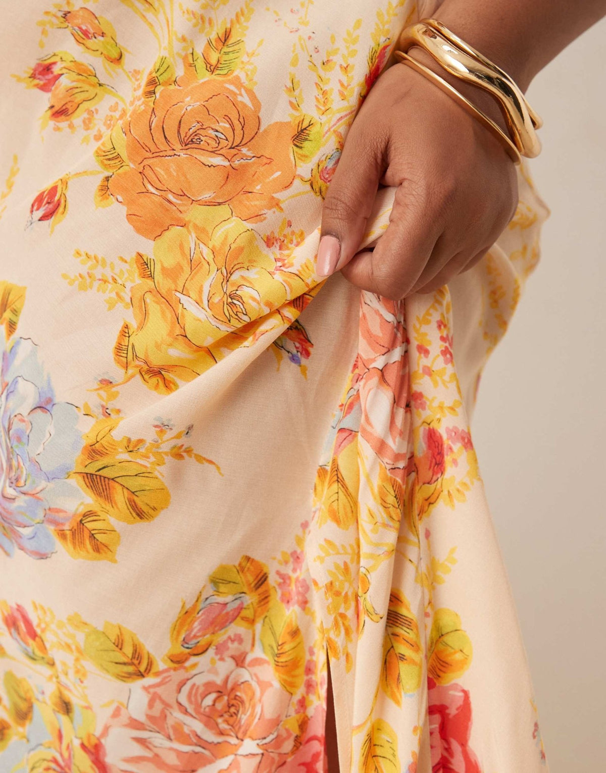 Never Fully Dressed Plus satin slip dress in floral print - ASOS Sample Sale