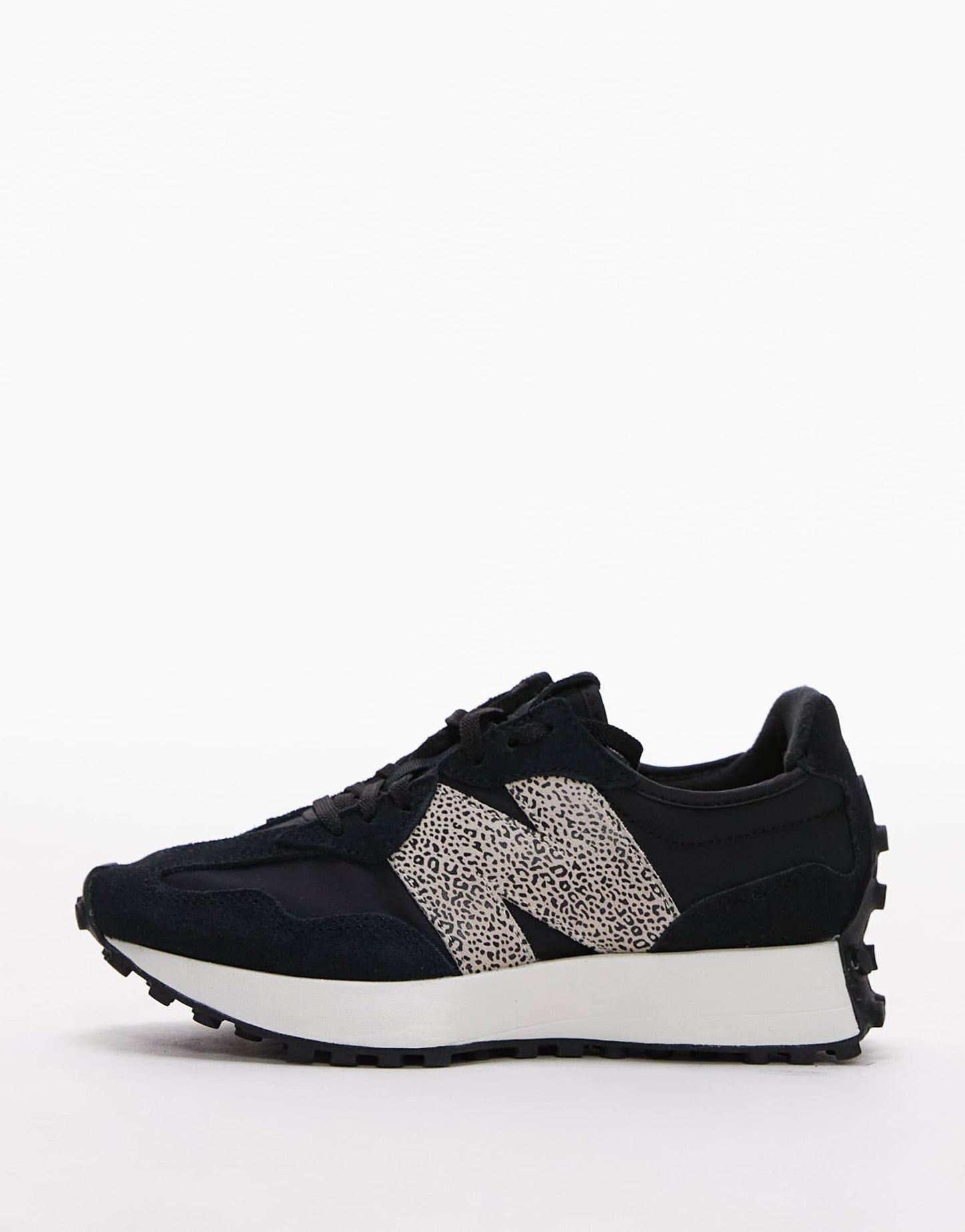 New Balance 327 unisex trainers in black and leopard print - BLACK - ASOS Sample Sale