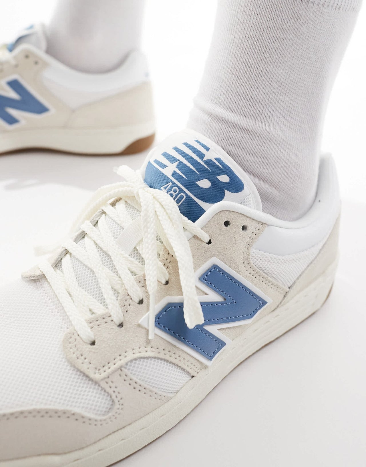 New Balance 480 trainers in white and blue - ASOS Sample Sale